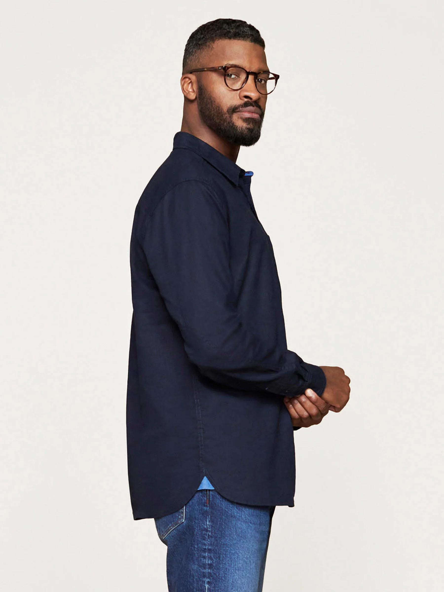 Grayson Long Sleeve Shirt - Navy - Flockneti
