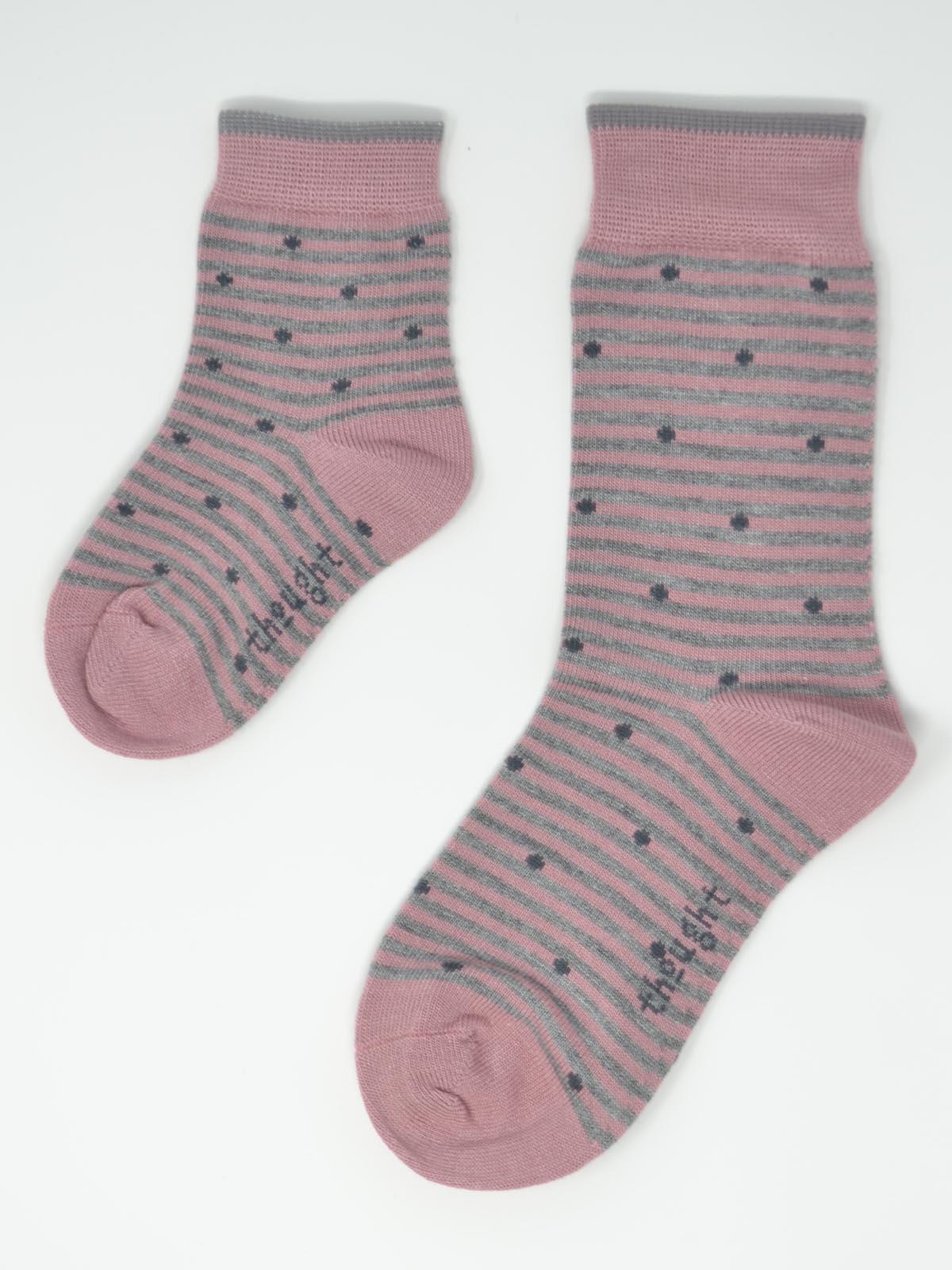 Rose Bamboo Baby Spot & Stripe Socks Gift - Flockneti