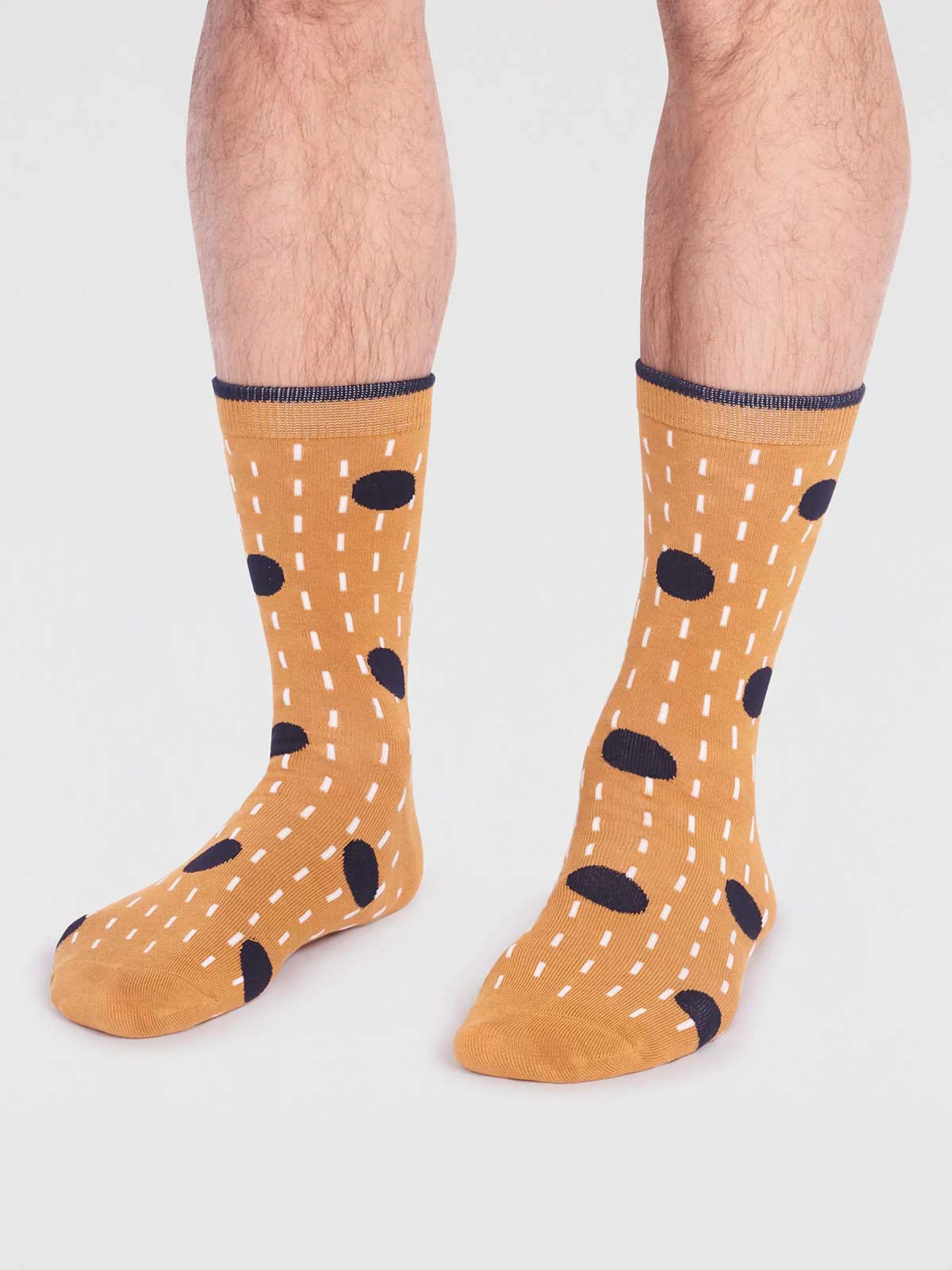 Leroy Bamboo Spot Socks - Mustard Yellow - Flockneti