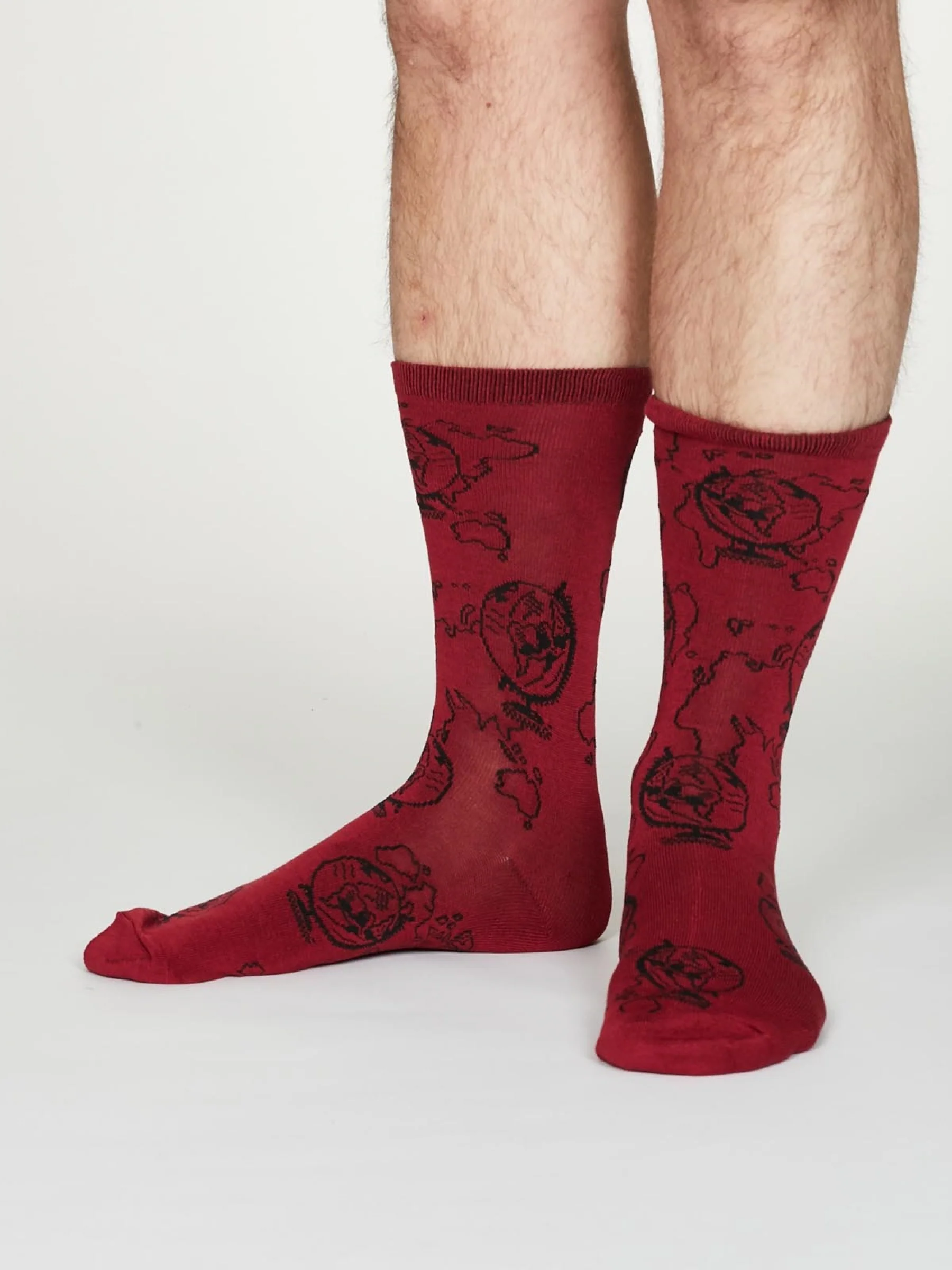 Thaddens Socks - Cranberry - Flockneti