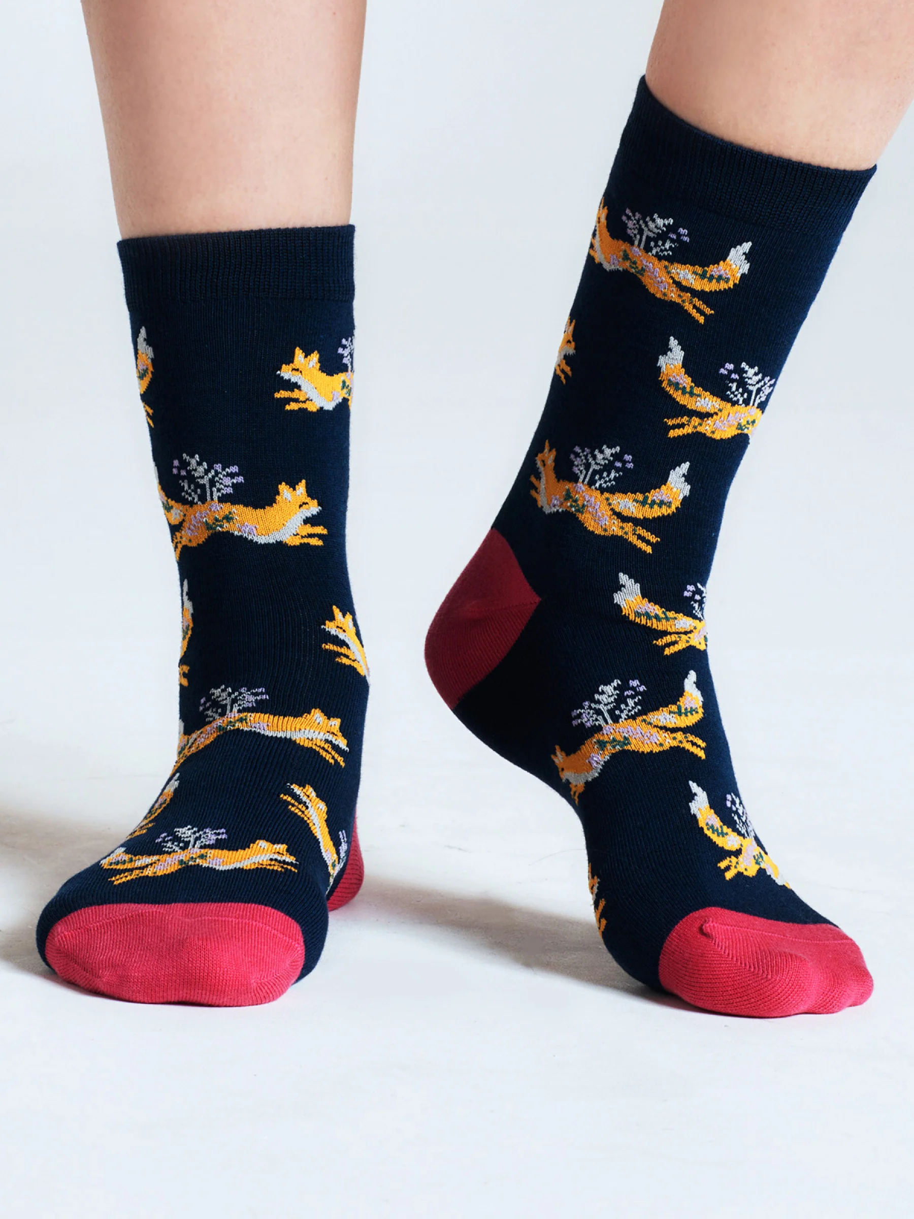 Bess Fox Bamboo Socks - Navy - Flockneti