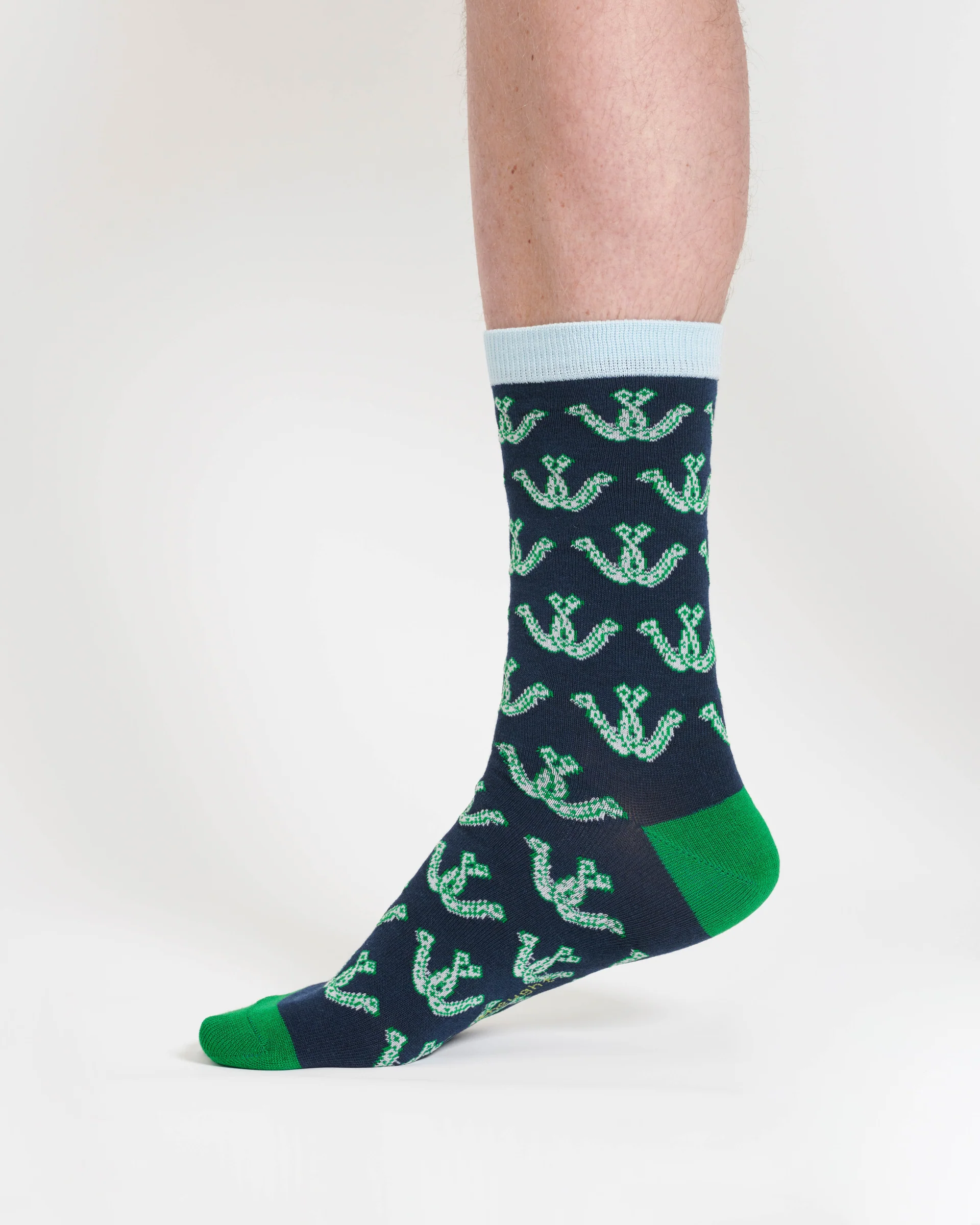 Mens Good Luck Bamboo 3 Pack of Socks - Green/Navy/Grey - Flockneti