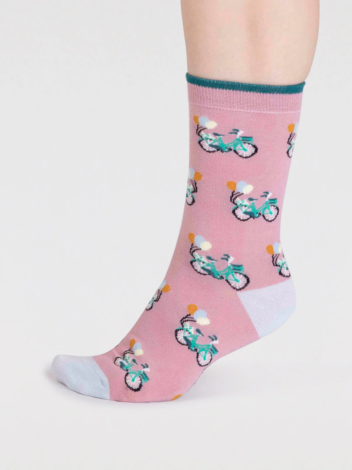 Akia Organic Cotton Bike Socks - Petal Pink - Flockneti