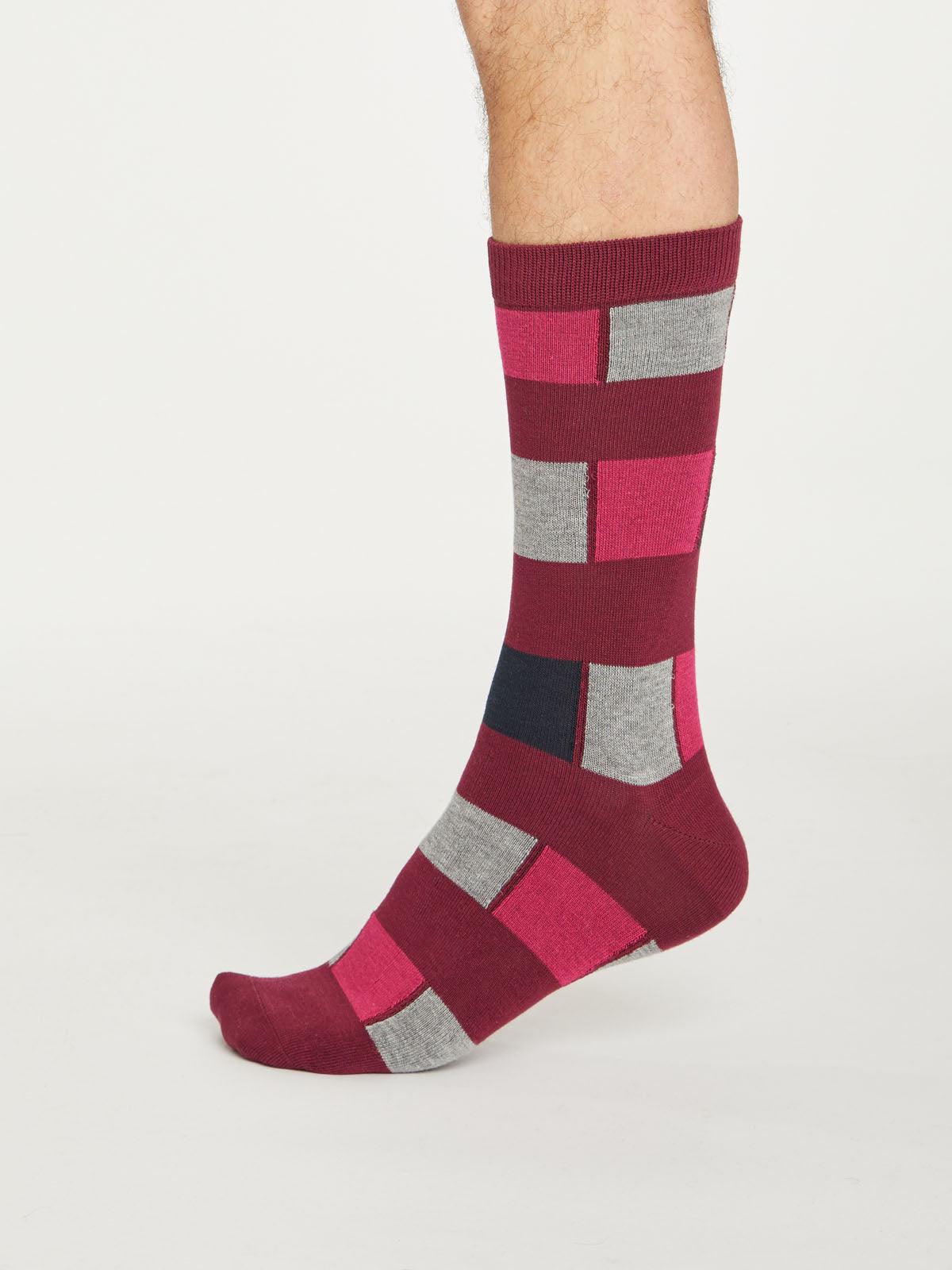 Geo Stripe Socks - Bilberry - Flockneti