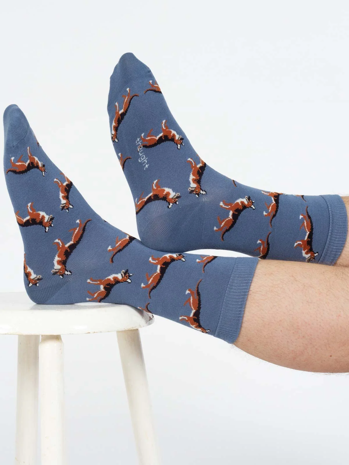 Doggy Bamboo Crew Socks - Blue/German Shephard - Flockneti
