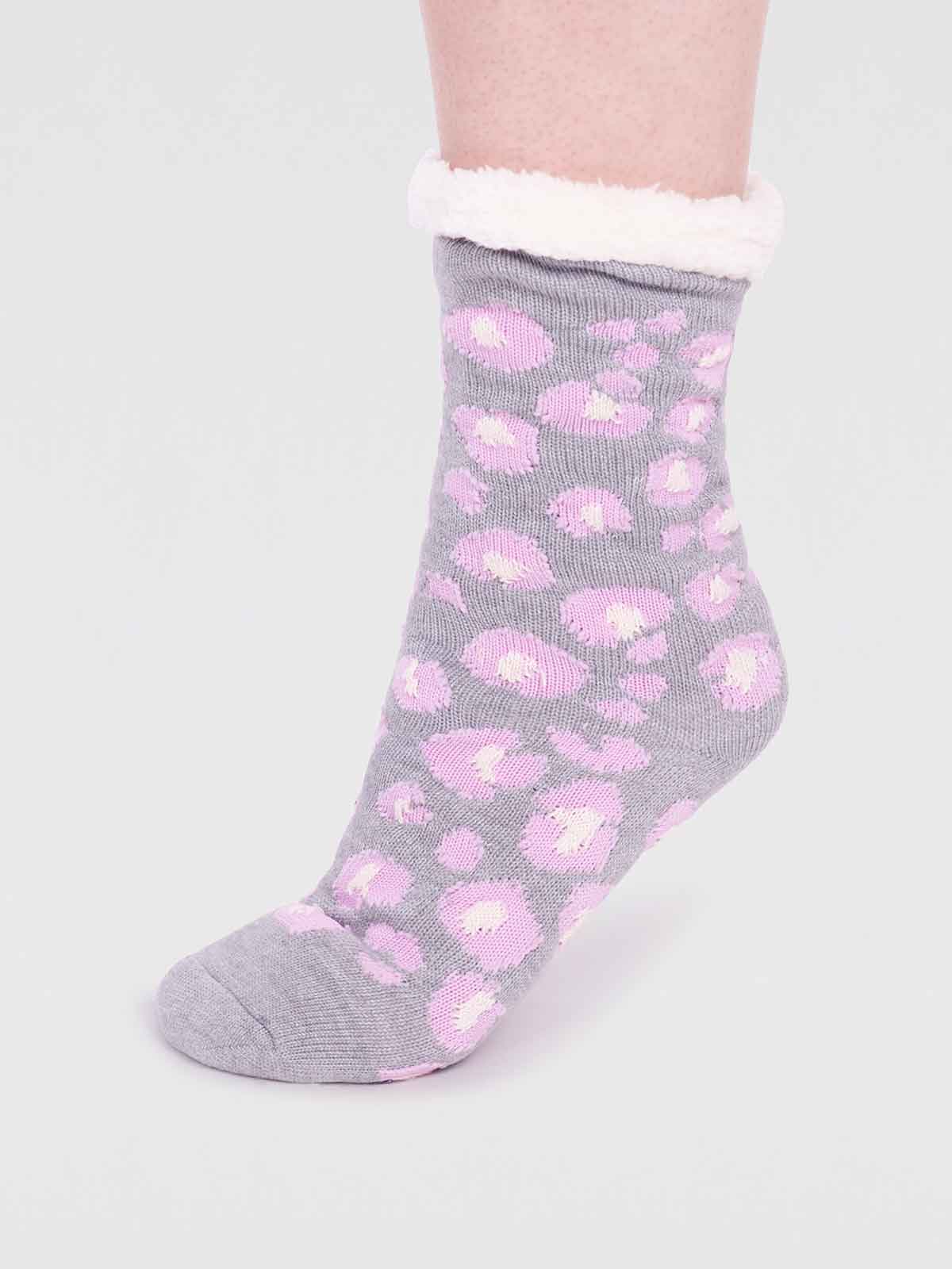 Sabel Organic Cotton Animal Cabin Sock - Grey Marle - Flockneti