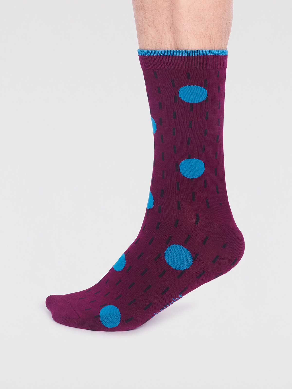 Leroy Bamboo Spot Socks - Plum Purple - Flockneti