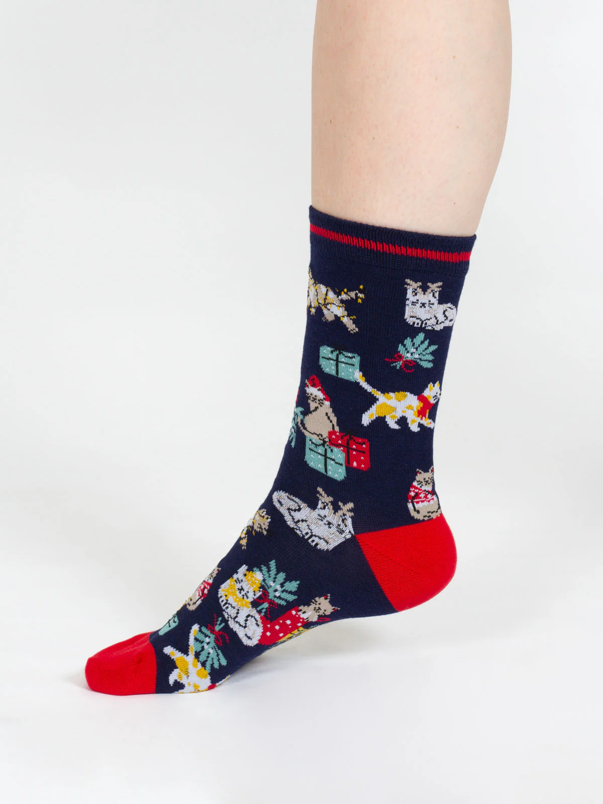 Christmas Pet Organic Cotton Sock - Navy - Flockneti