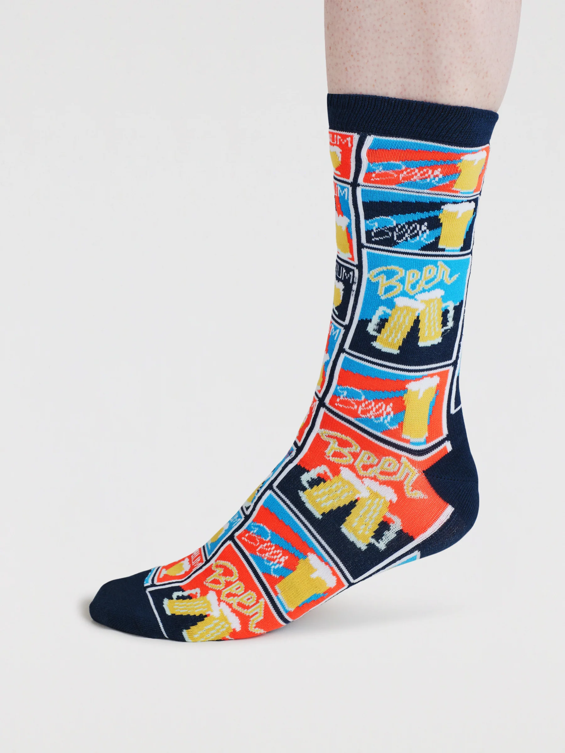 Mens Collins Beer Bamboo 4 Sock Gift Box - Multi - Flockneti