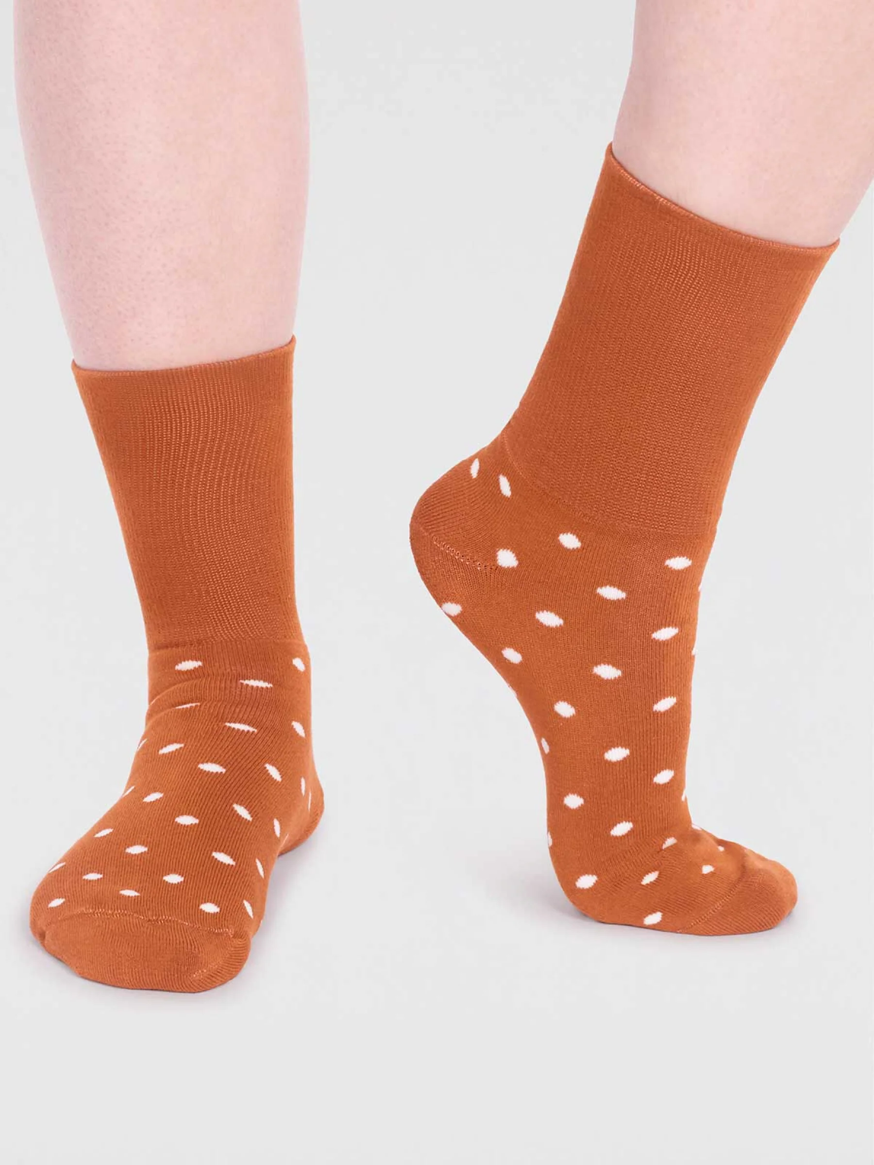 Amara Organic Cotton Spot Walker Socks - Harvest Orange - Flockneti