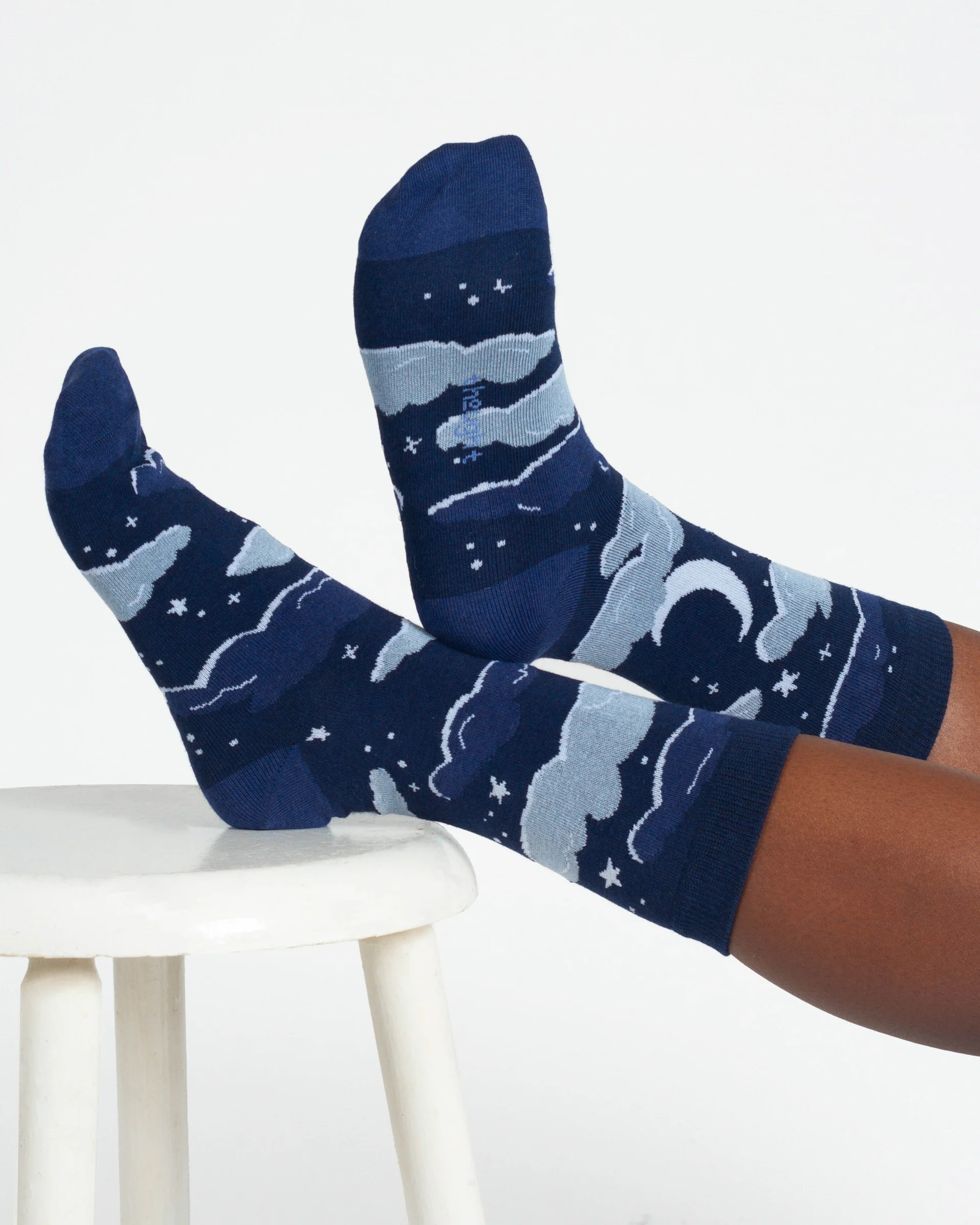 Cloudy Night Bamboo Socks - Blue Multi - Flockneti