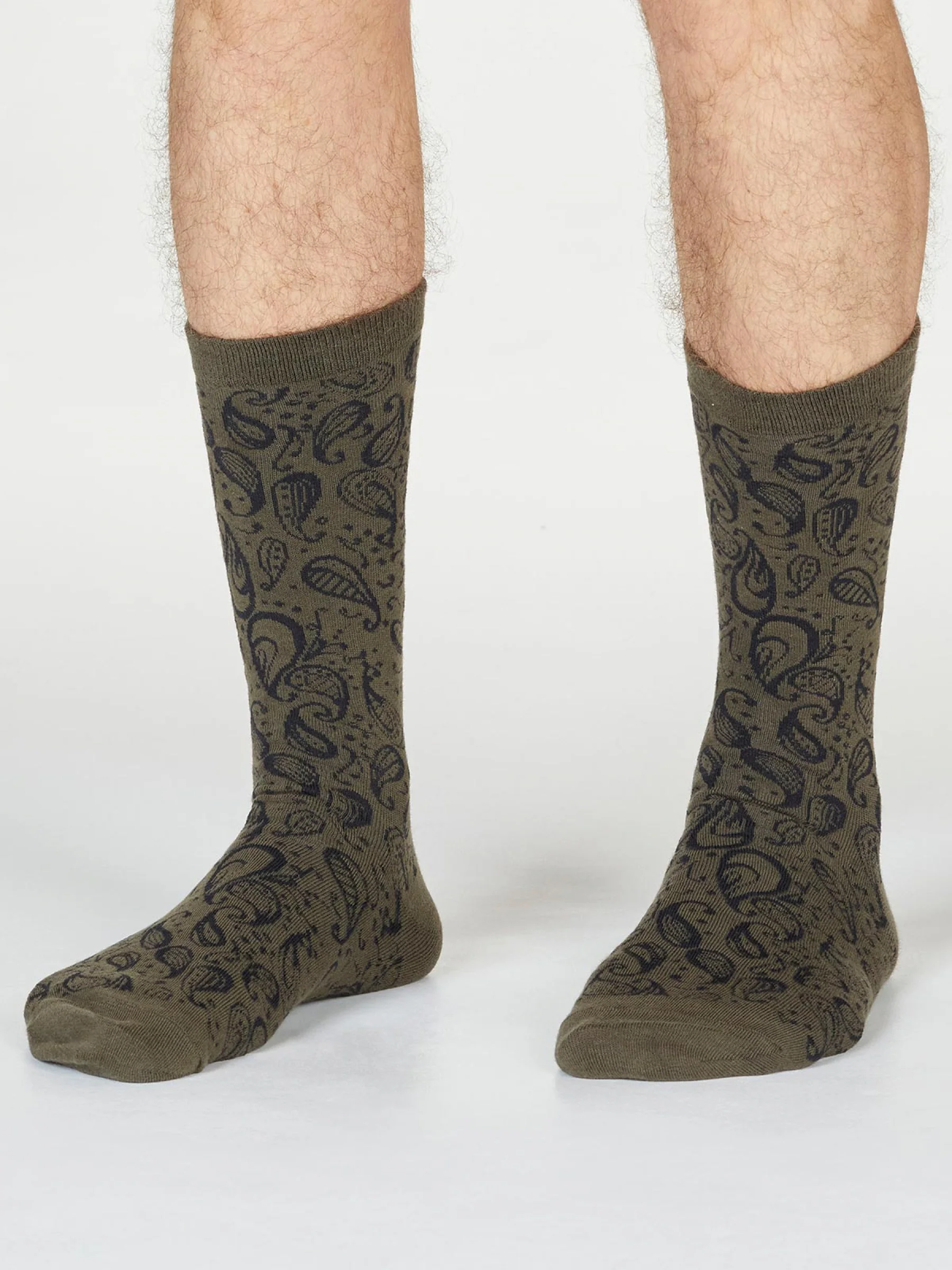 Larnard Paisley Socks - Walnut Grey - Flockneti