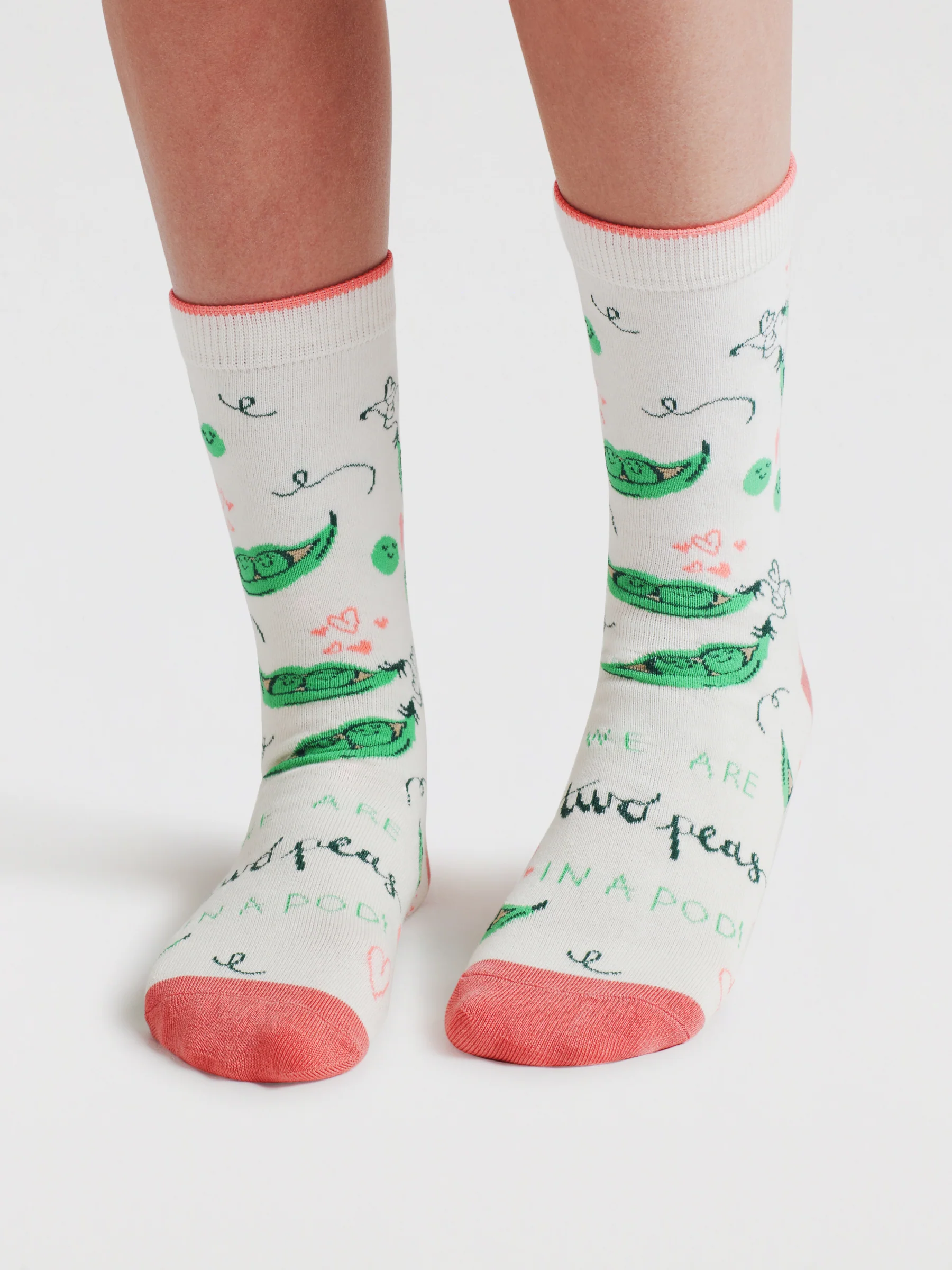 Peas In A Pod Bamboo Sock Gift Bag - Stone White - Flockneti