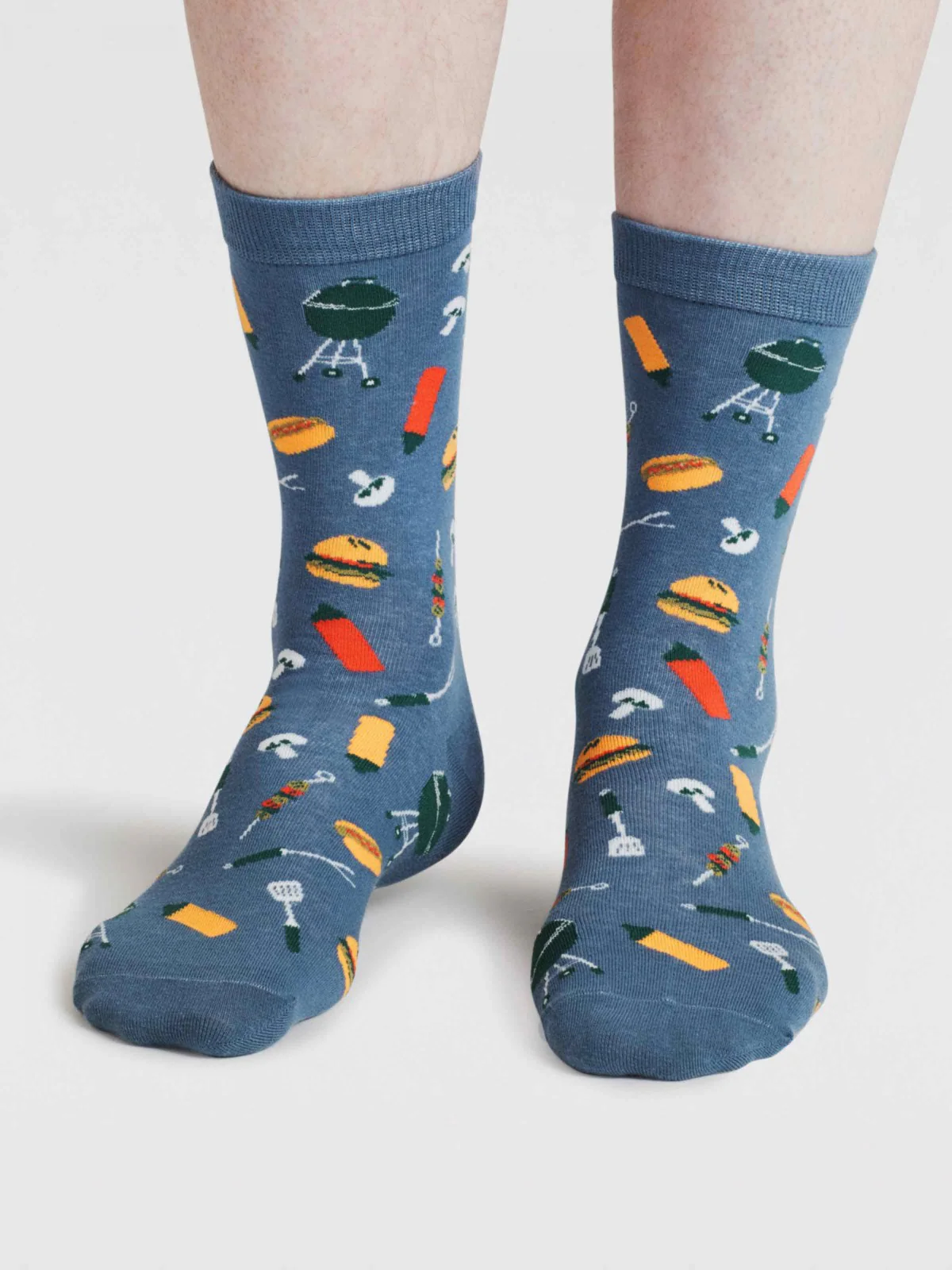 King Of The Grill Organic Cotton Sock - Dusty Blue - Flockneti
