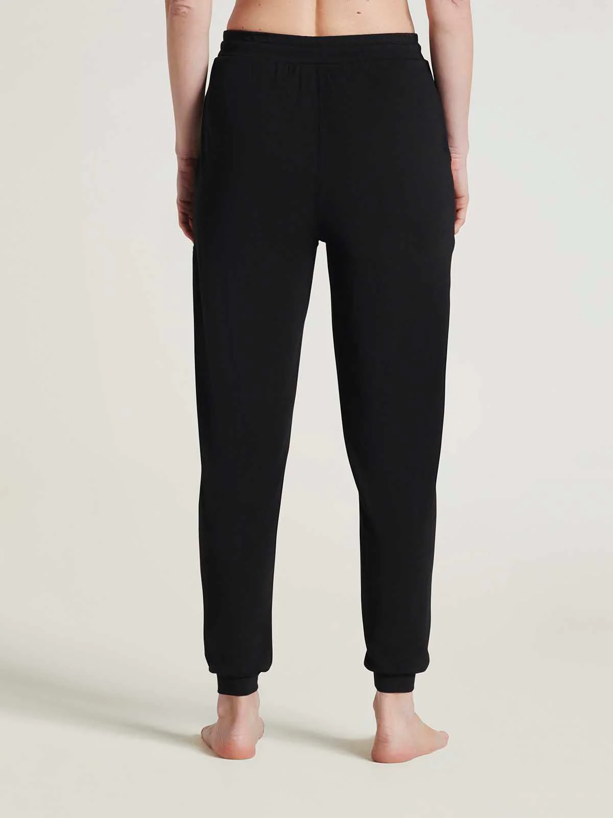 Emerson Tie Waist Bamboo Jersey Joggers - Black - Flockneti