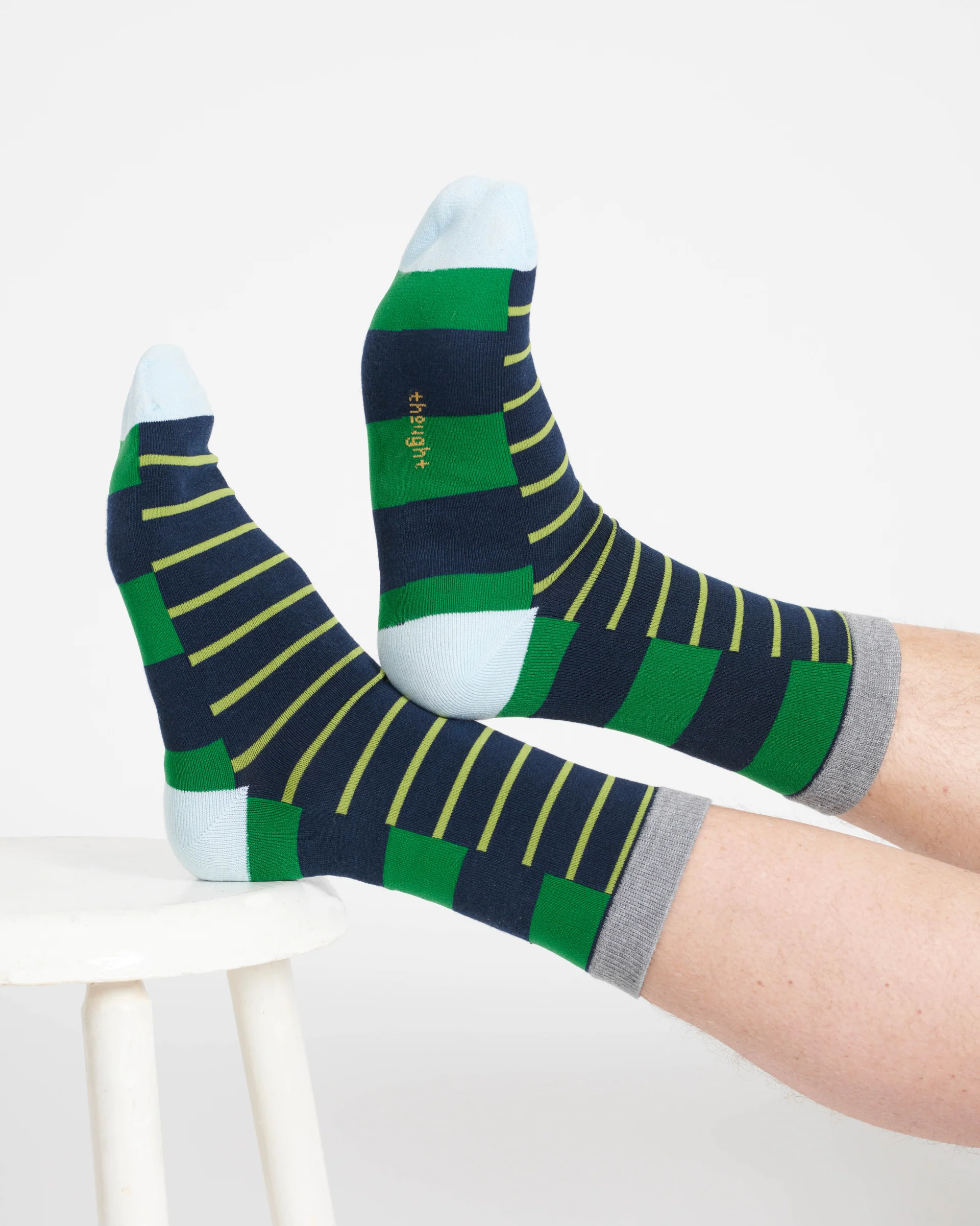 Mens Good Luck Bamboo 3 Pack of Socks - Green/Navy/Grey - Flockneti