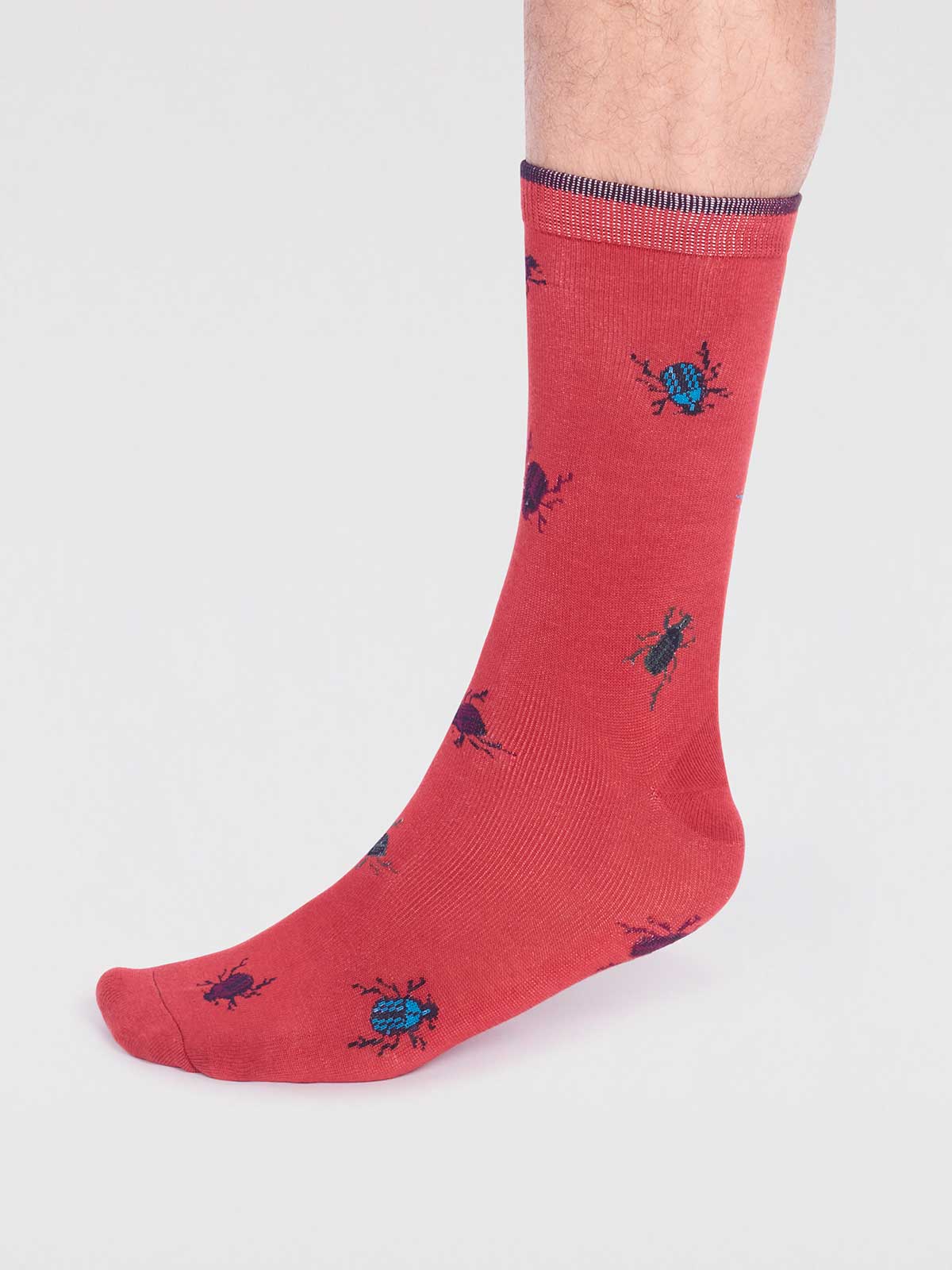 Brody Bamboo Bug Socks - Hibiscus Red - Flockneti