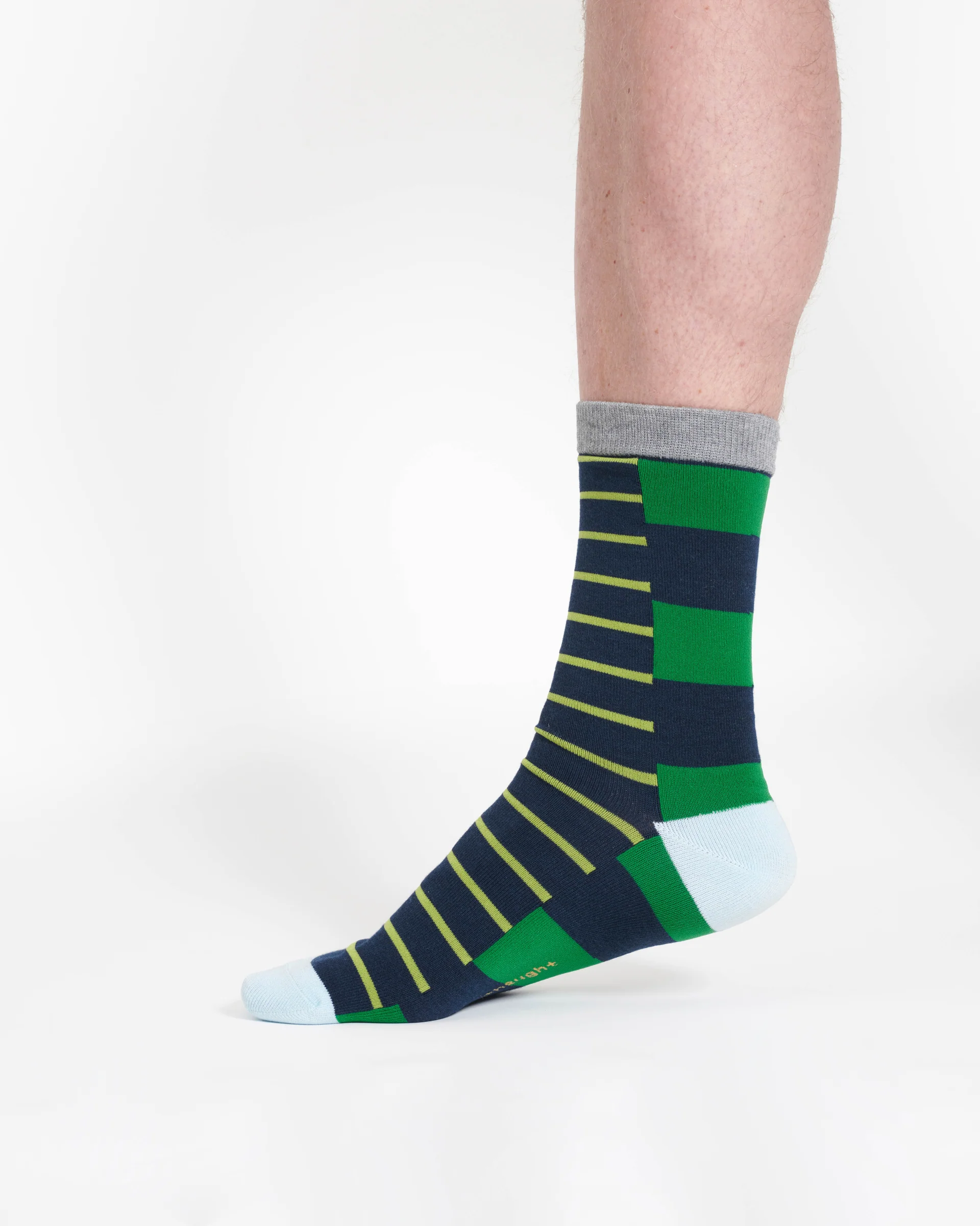 Mens Good Luck Bamboo 3 Pack of Socks - Green/Navy/Grey - Flockneti