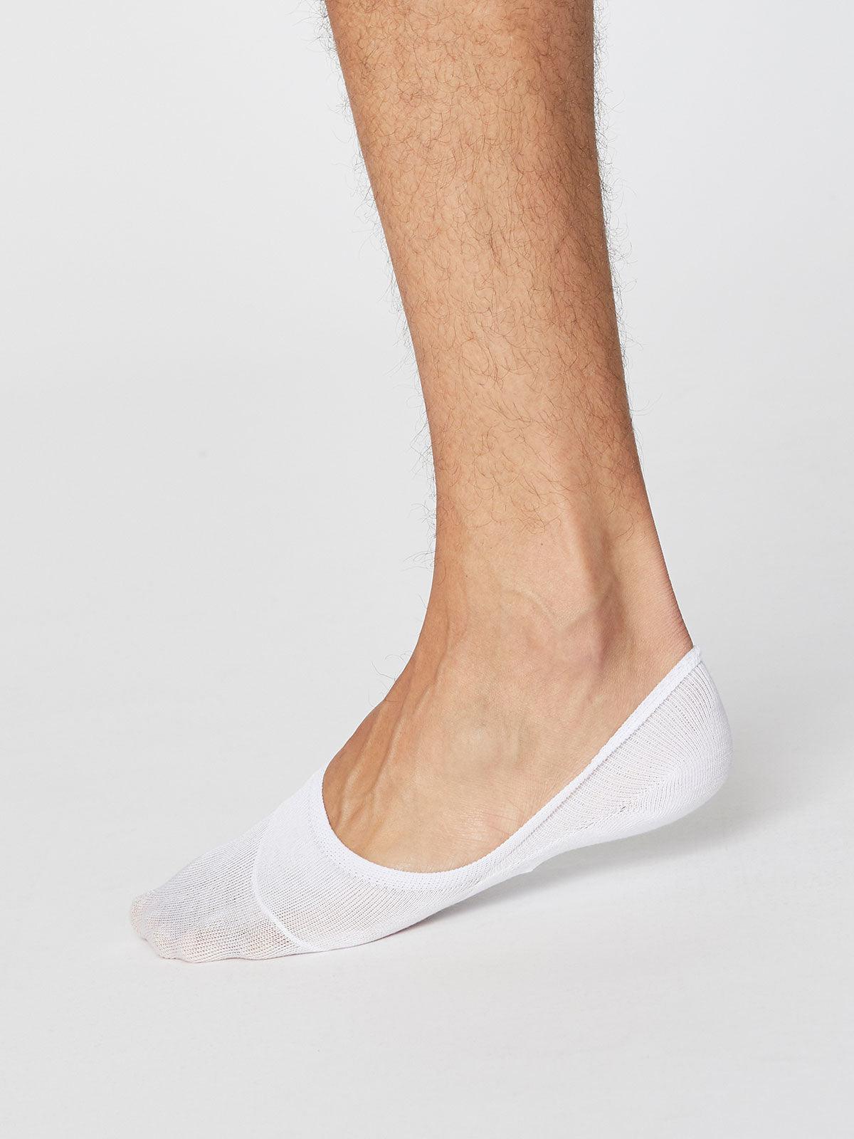 No Show Men's Invisible Socks - White - Flockneti
