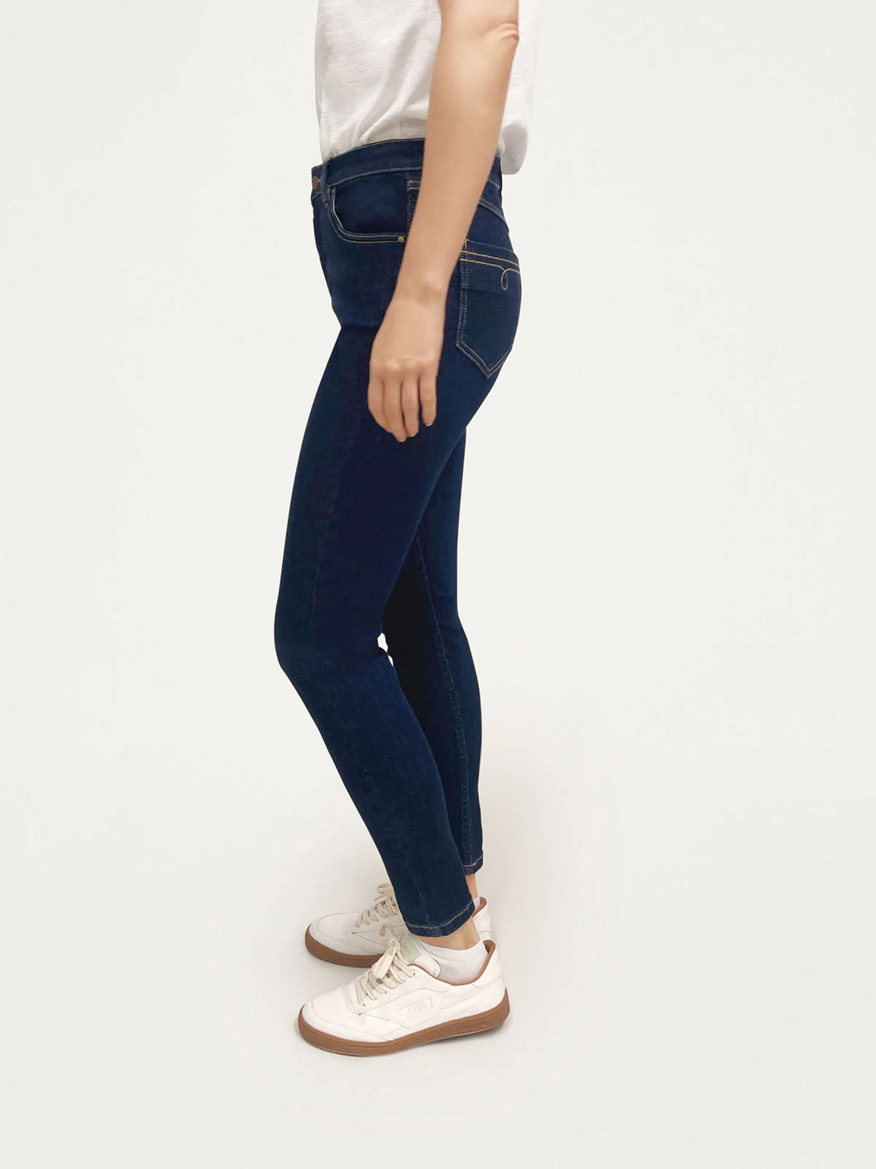 Essential Organic Cotton Skinny Jeans - Dark Indigo Blue - Flockneti