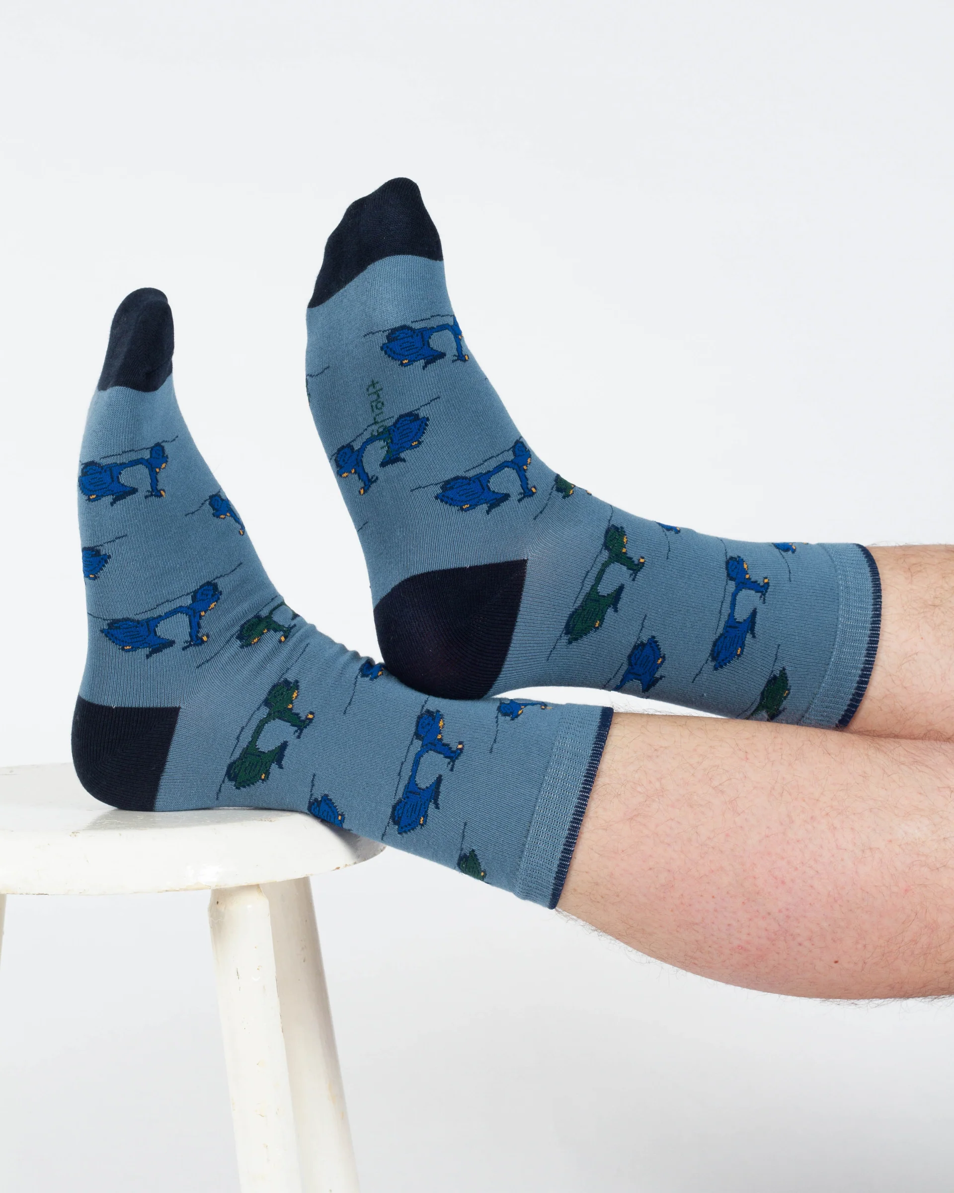 Speedy Scooter Bamboo Crew Socks - Blue - Flockneti