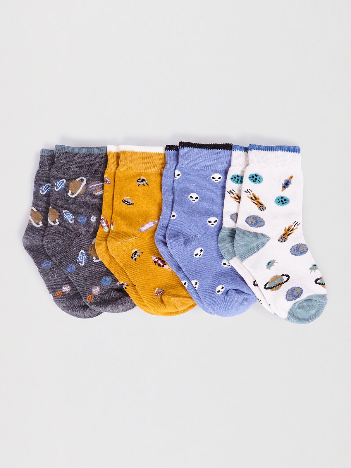Zephyr Baby Organic Cotton Space Sock Box - Multi - Flockneti