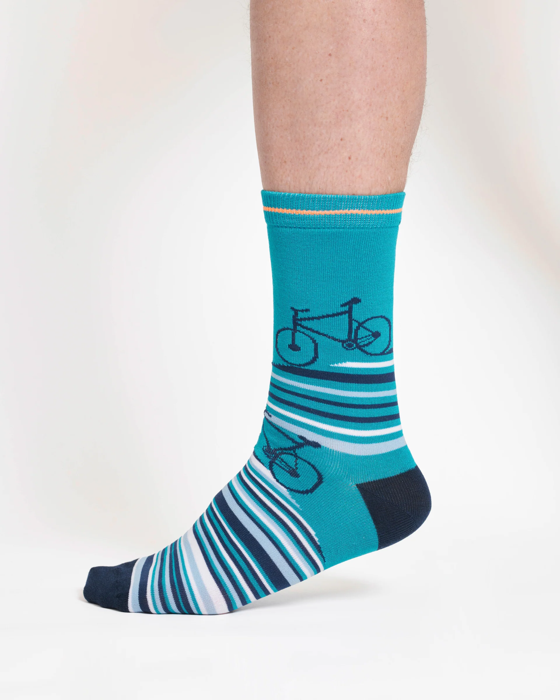 Bicycle Bamboo Gift Box of 4 Socks - Blue/Green/Navy - Flockneti