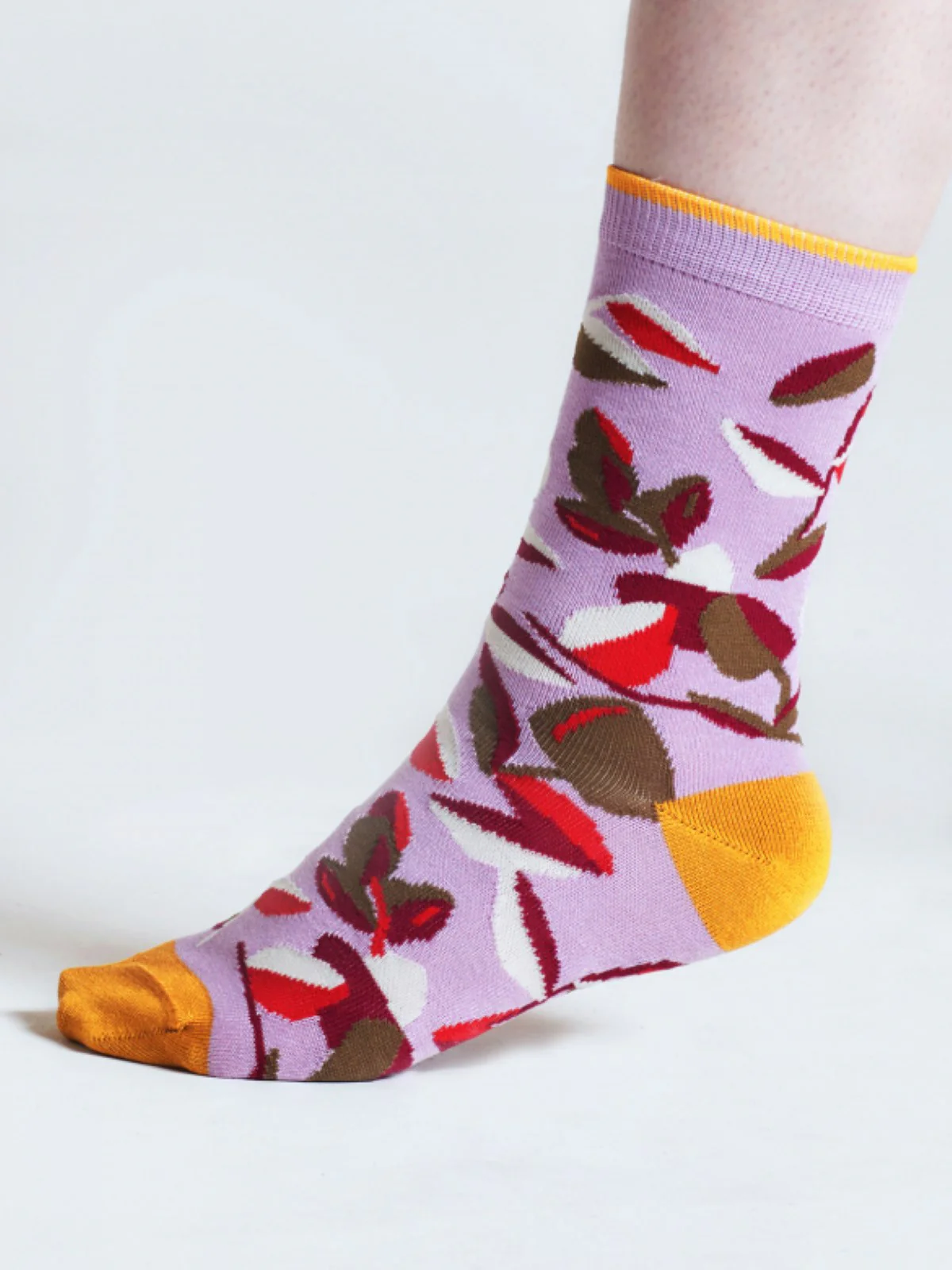 Isabel Floral Bamboo Socks - Light Pink - Flockneti