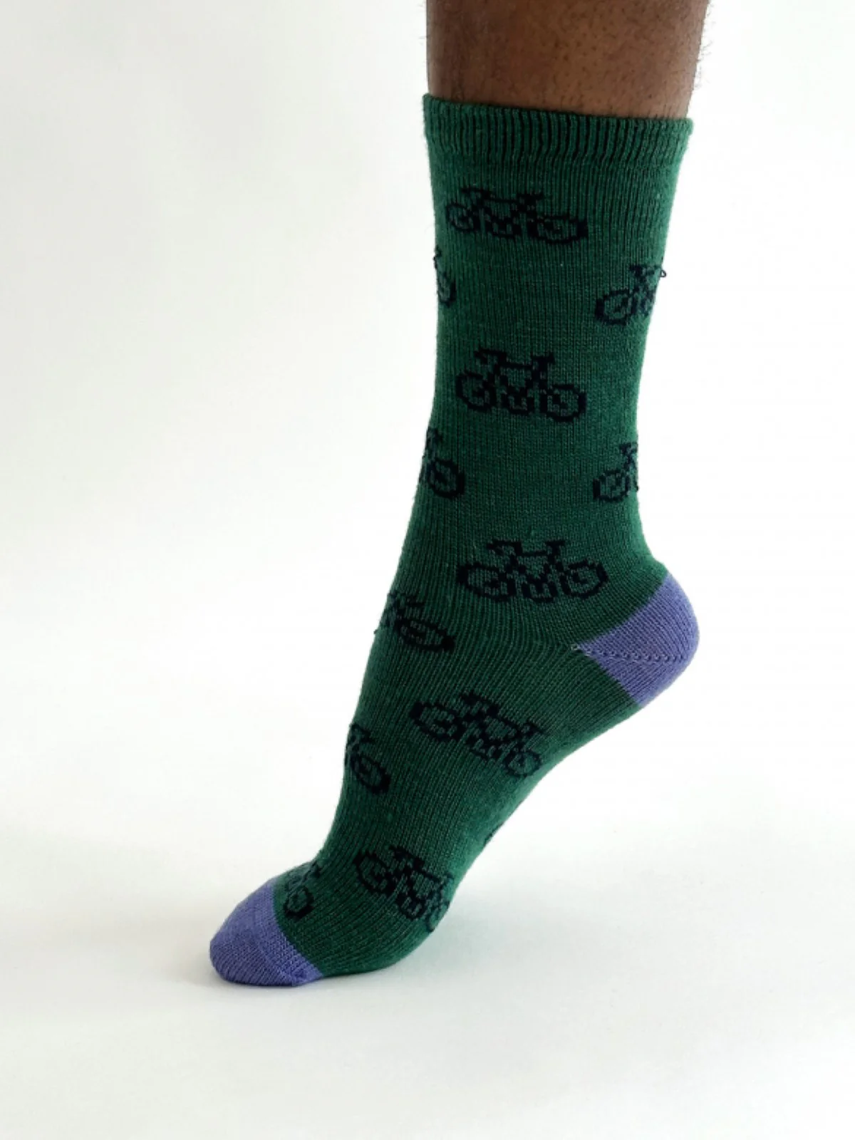 Erskine Bike Wool Socks - Dark Green - Flockneti