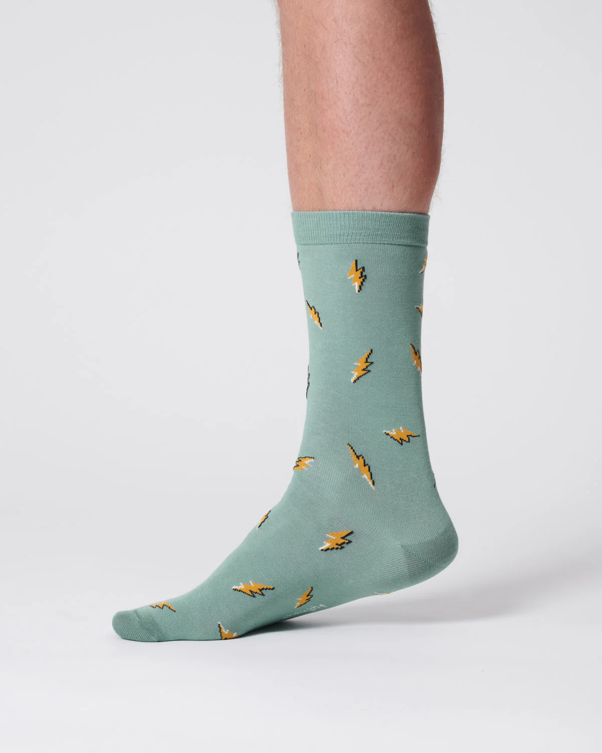 Mens Lightning Organic Cotton Socks - Lagoon Green - Flockneti