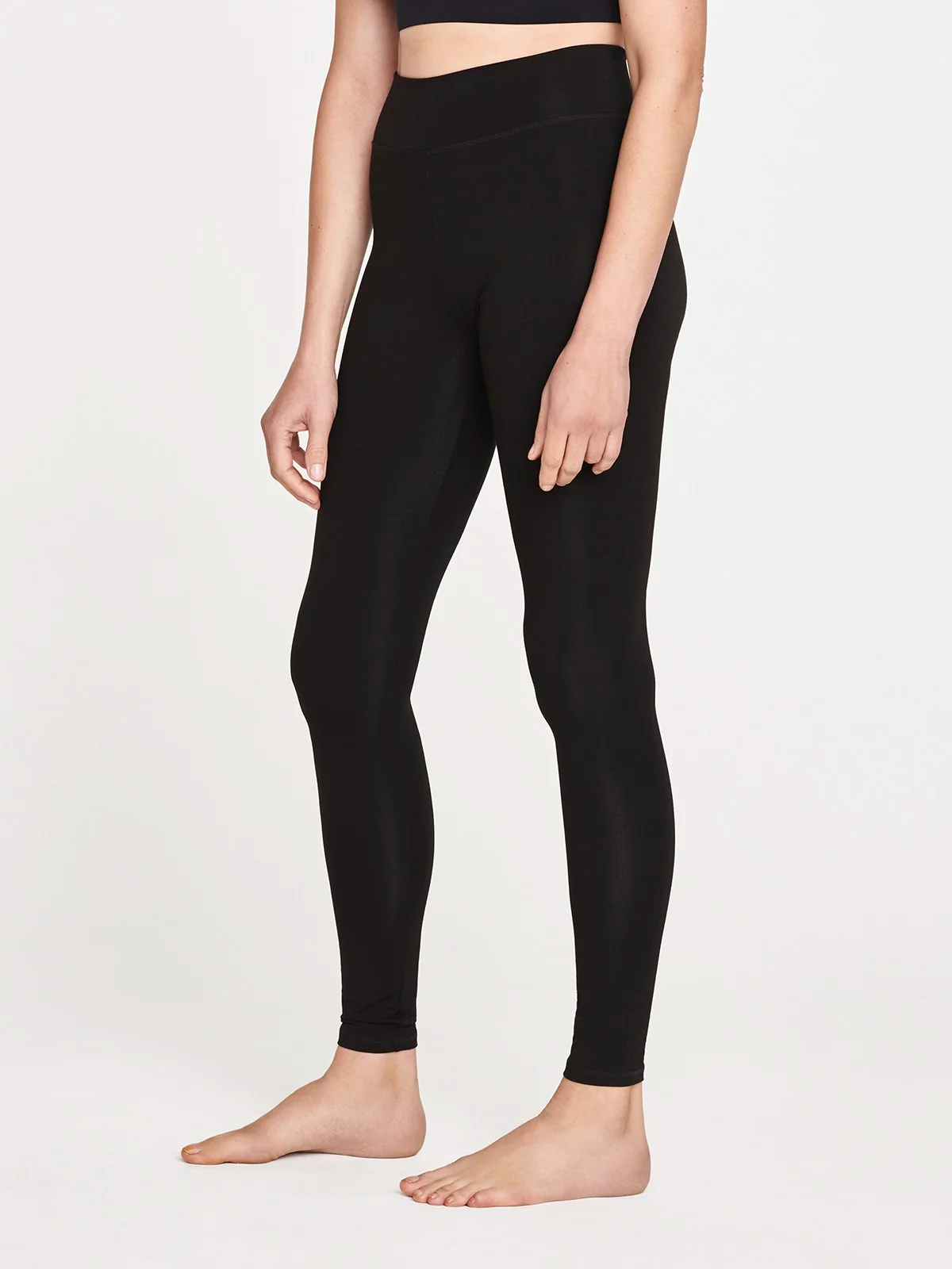 Essential Bamboo Organic Cotton Thick Leggings - Black - Flockneti