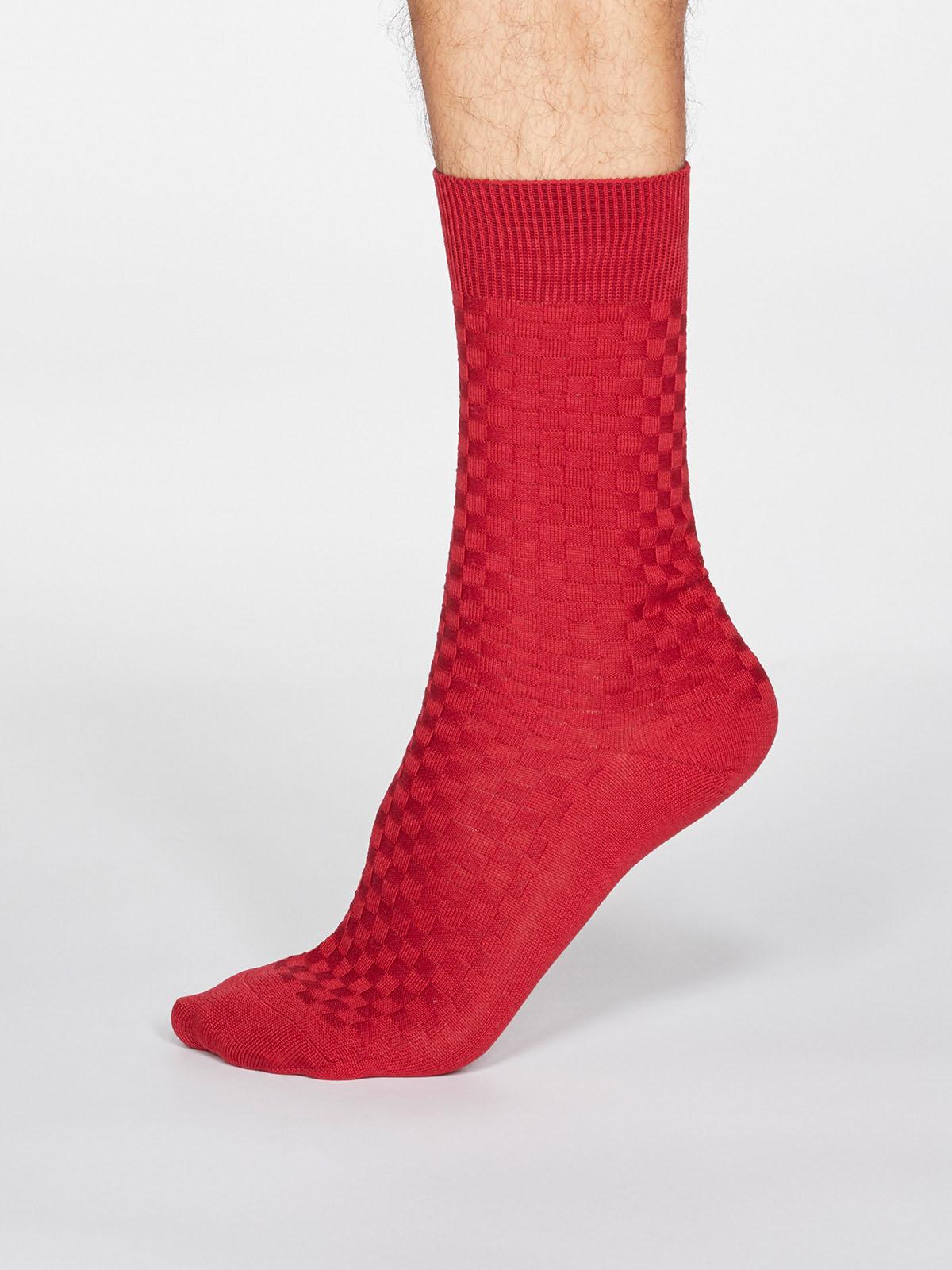 Cameron Dress Socks - Berry Red - Flockneti