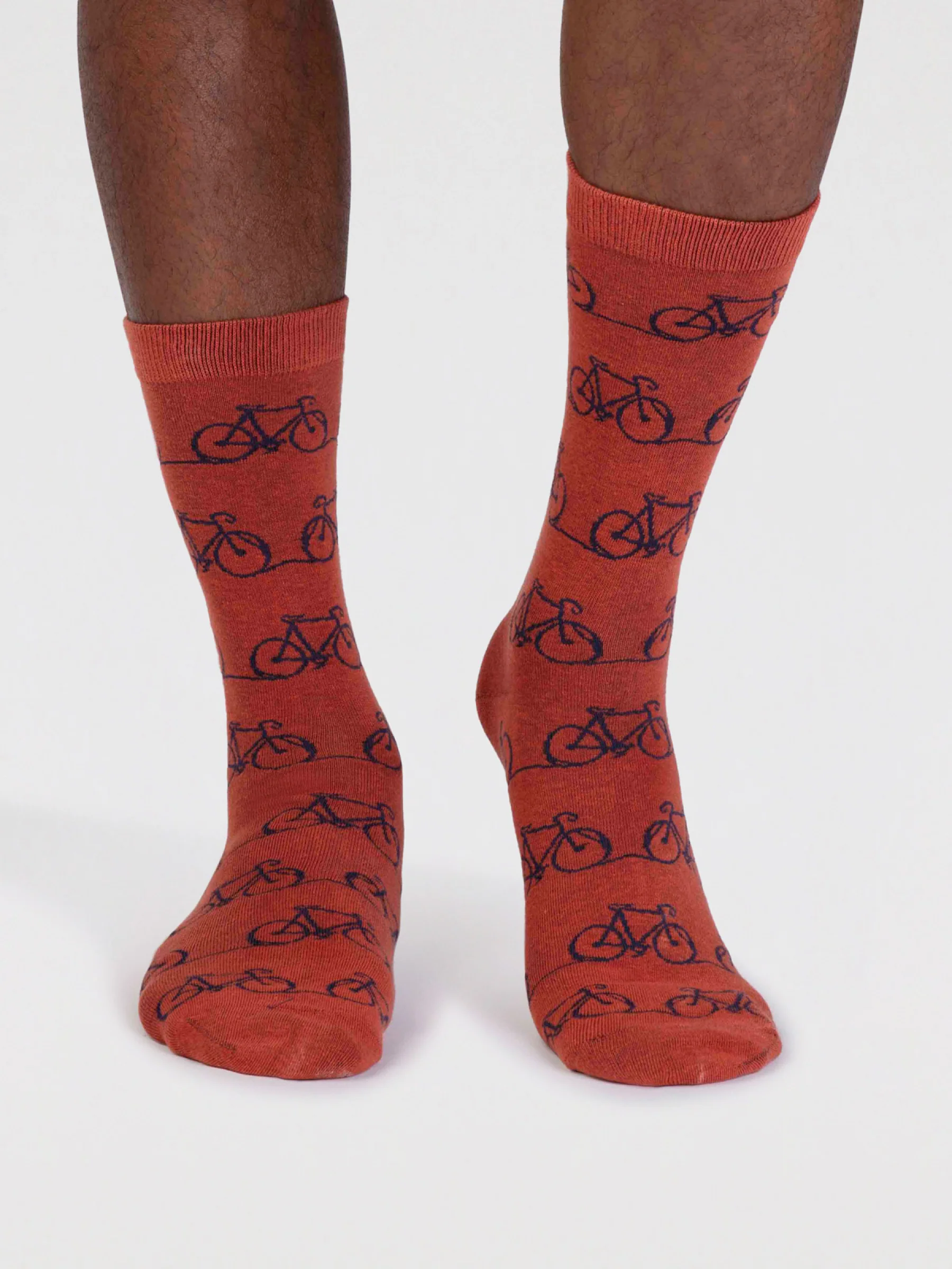 Bennie Organic Cotton Bike Socks - Clay Red - Flockneti