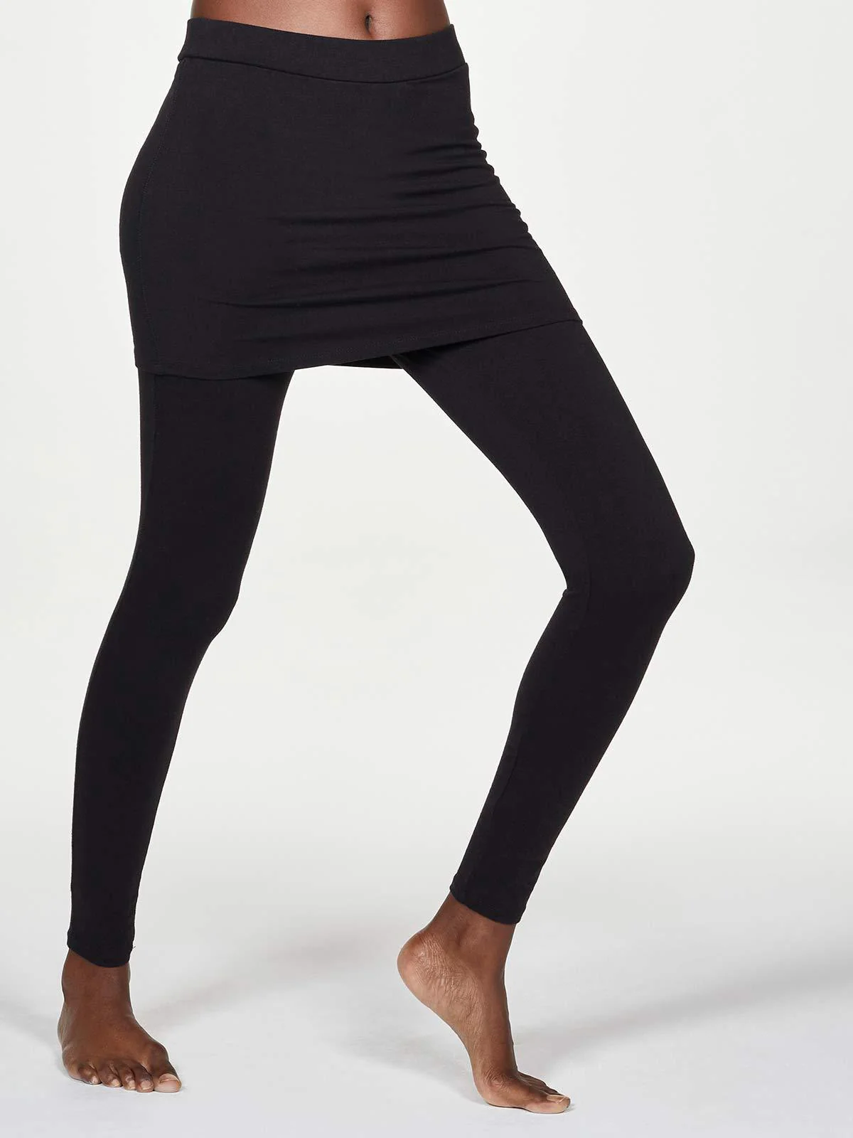 Essential Bamboo Skirt Cover Leggings - Black - Flockneti