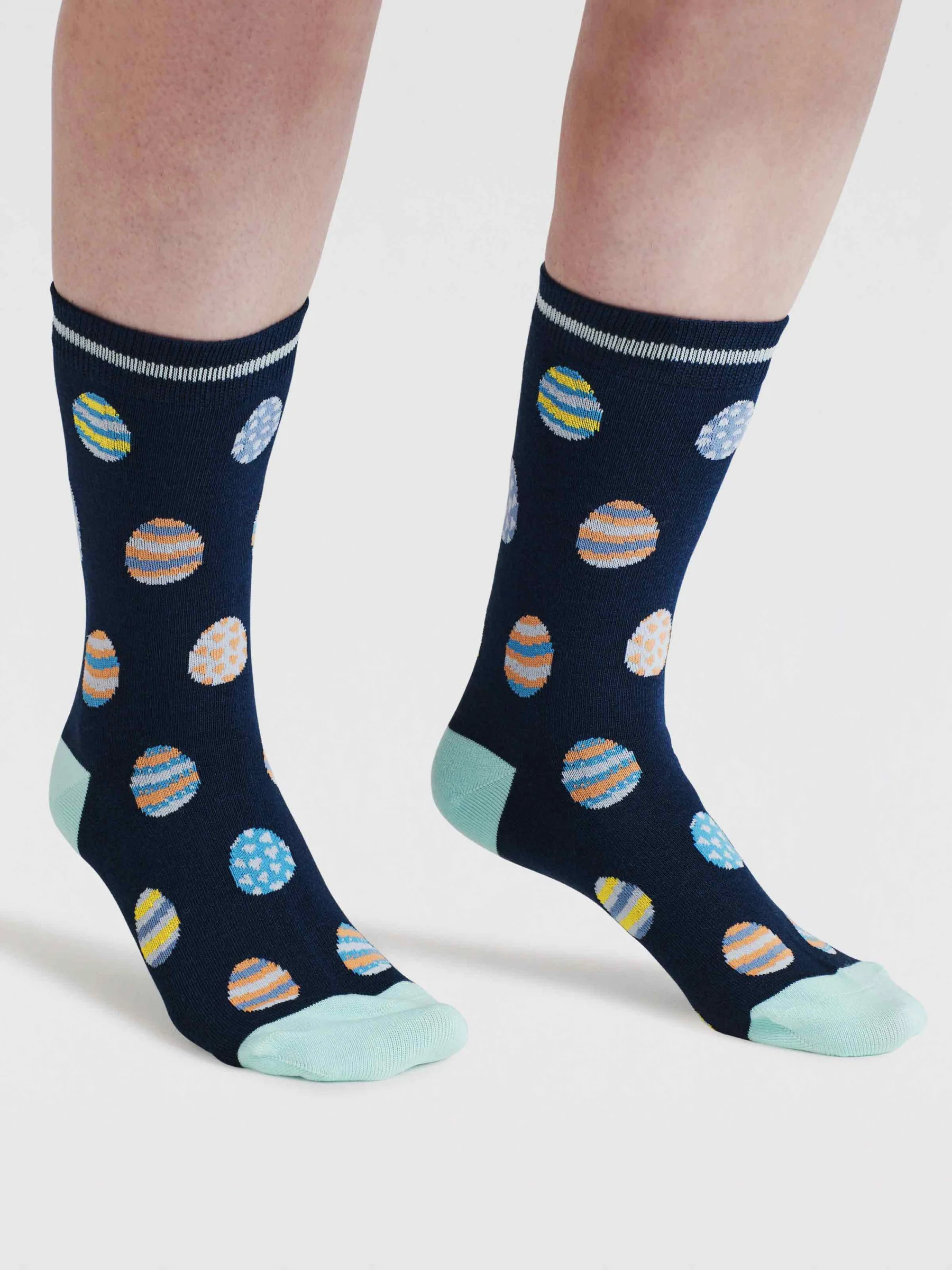 Elsa Easter Egg Bamboo Socks - Navy - Flockneti
