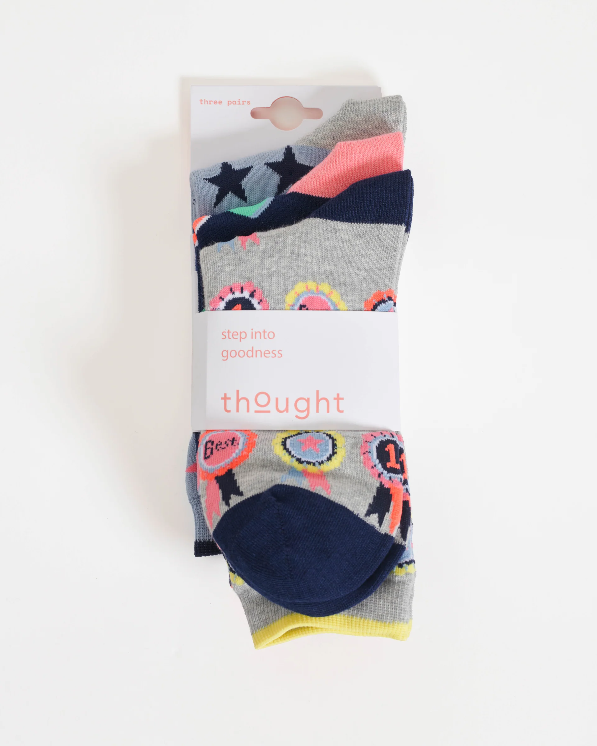 Youre The Best Bamboo 3 Pack of Socks - Grey/Blue - Flockneti