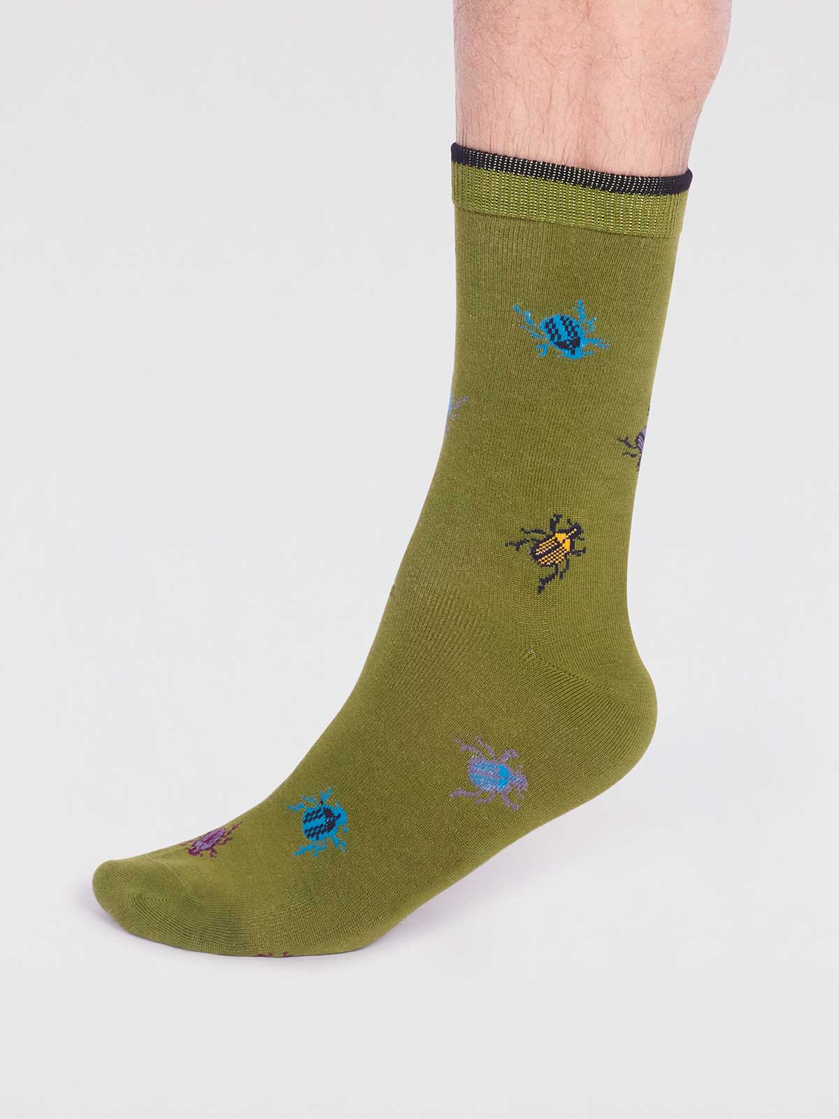 Brody Bamboo Bug Socks - Lichen Green - Flockneti