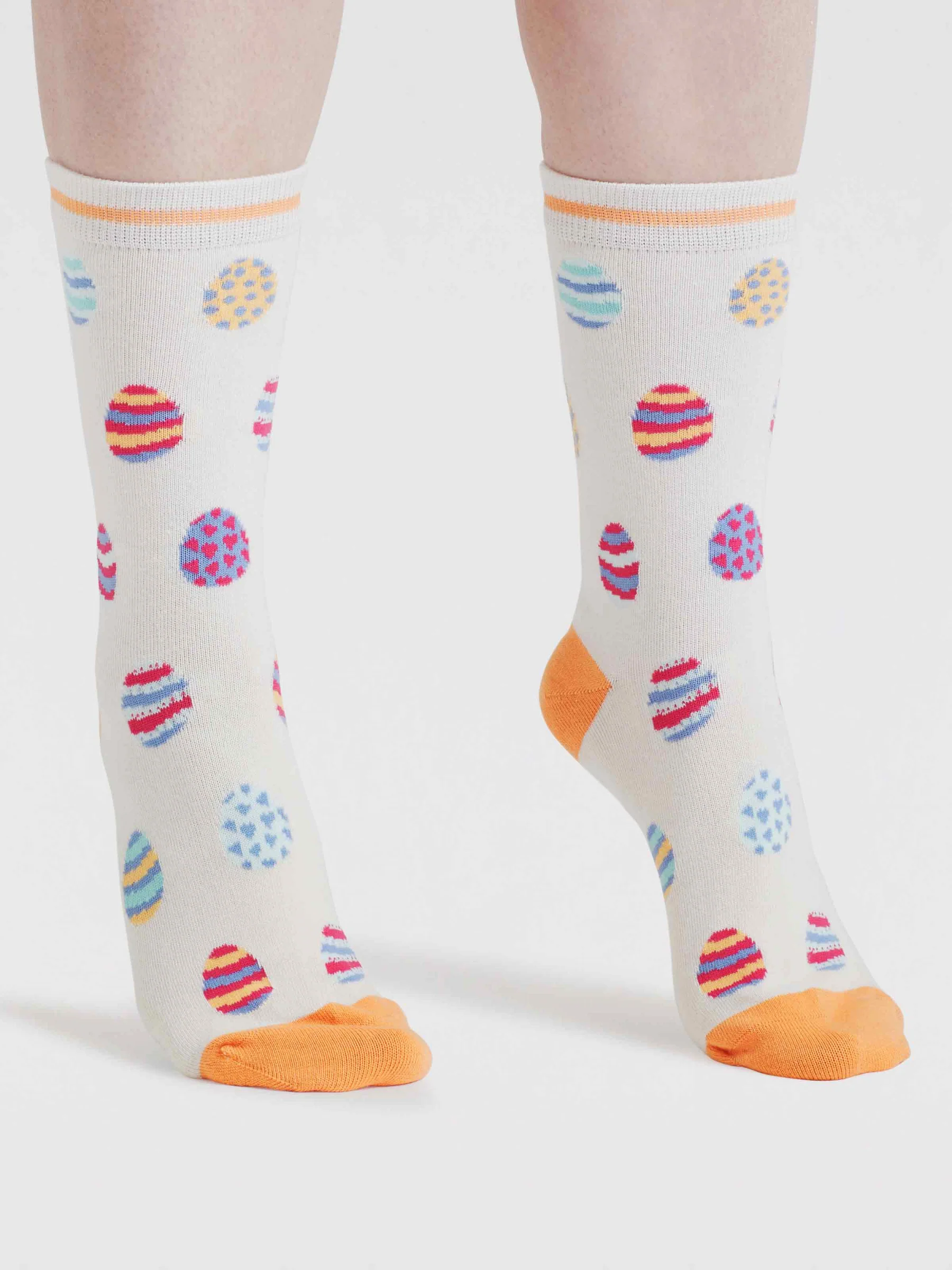 Elsa Easter Egg Bamboo Socks - Stone White - Flockneti