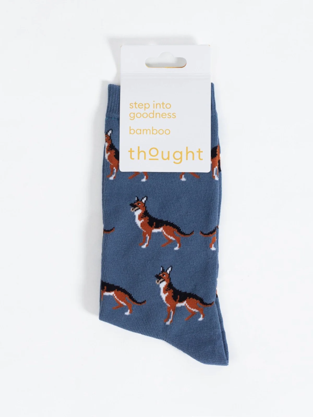 Doggy Bamboo Crew Socks - Blue/German Shephard - Flockneti