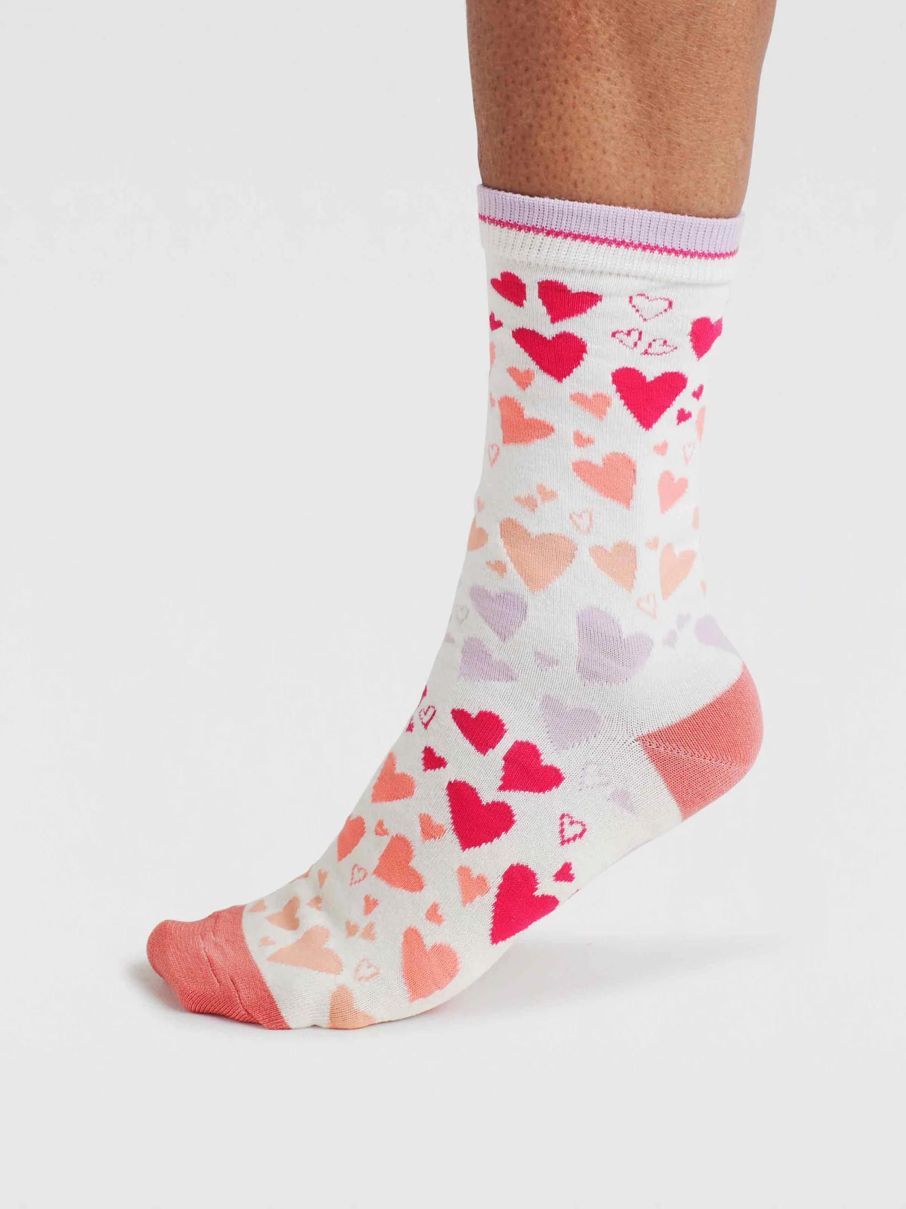 Eva Love Hearts Bamboo 2 Socks Gift Bag - Multi - Flockneti