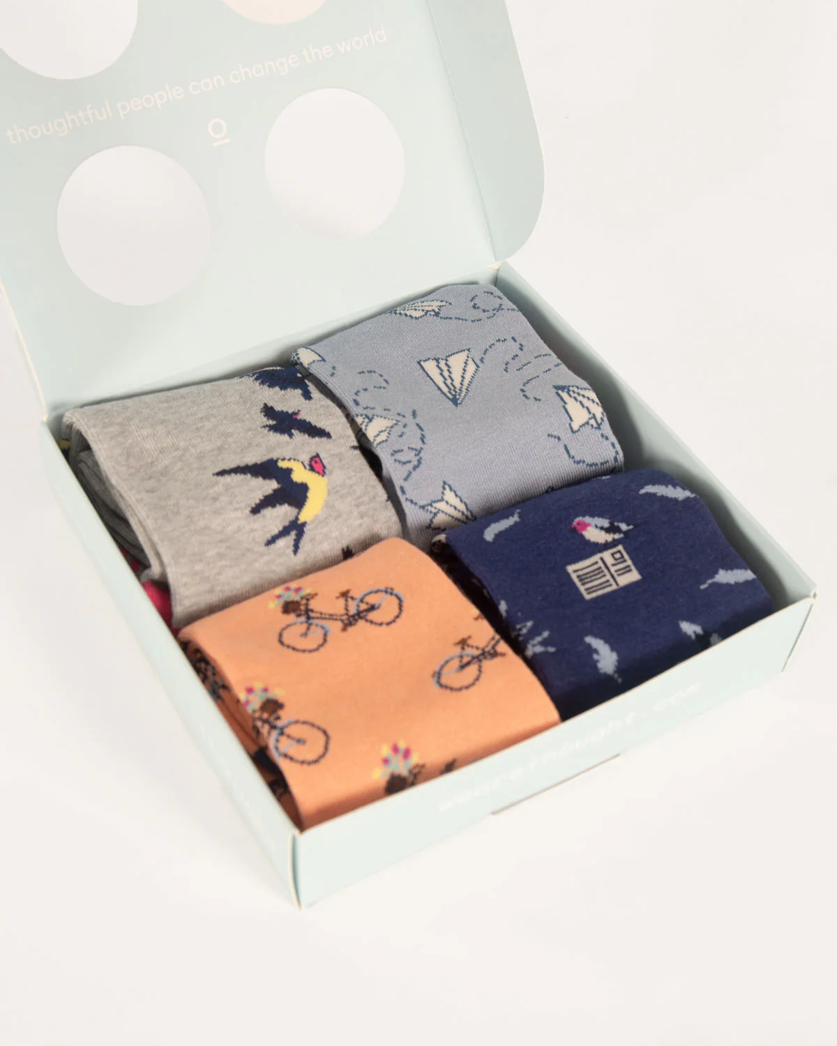 Sent With Love Bamboo Gift Box of 4 Socks - Multi - Flockneti