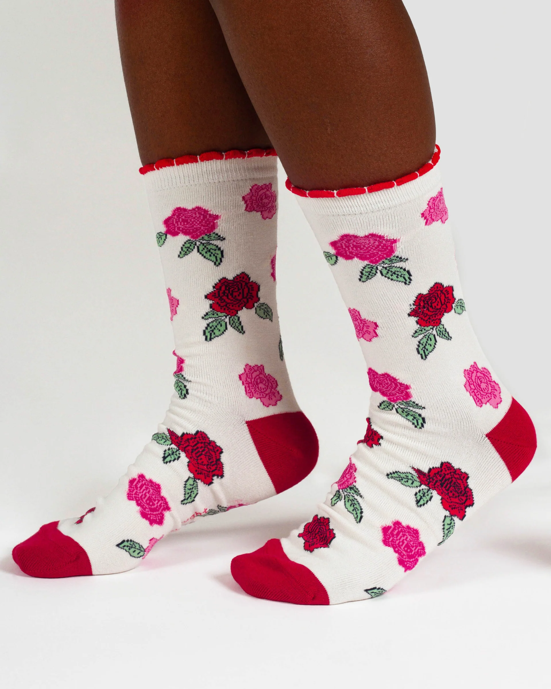 Womens June Birth Flower Sock - Rose - Flockneti