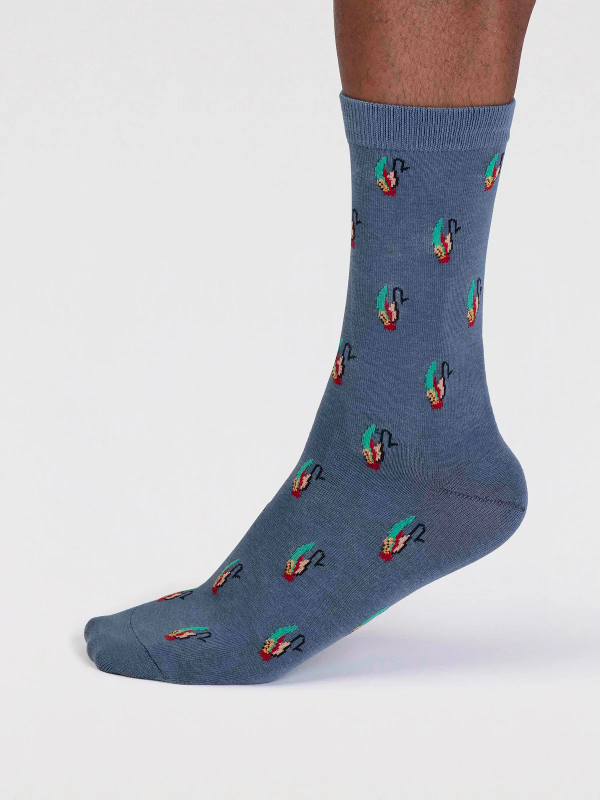 Finley Organic Cotton Fly Fishing Socks - Misty Blue - Flockneti
