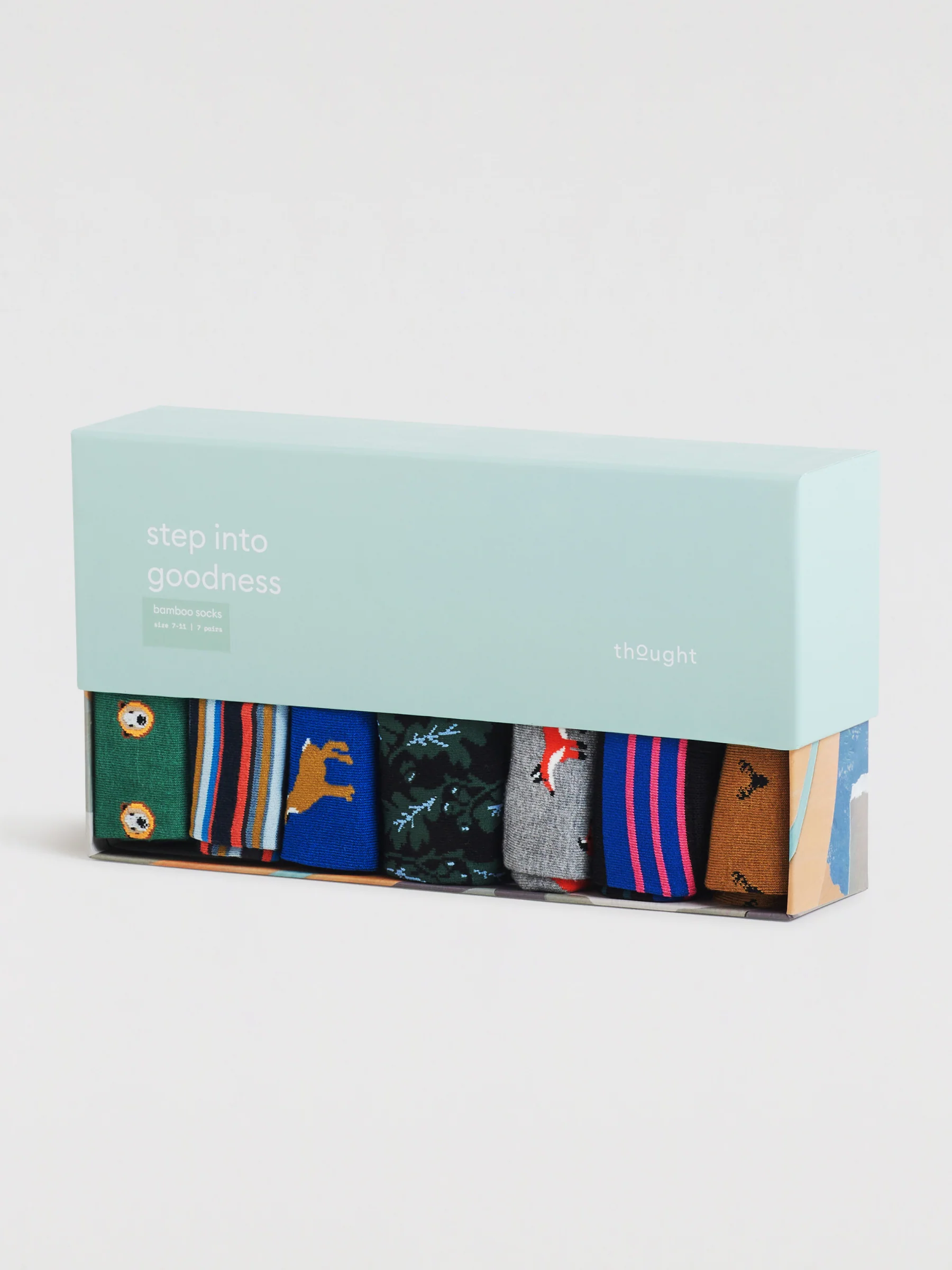 Daly Forest Adventure Bamboo 7 Sock Gift Box - Multi - Flockneti