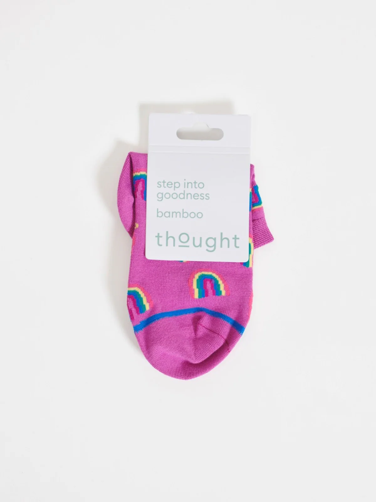 Rainbow Short Bamboo Ankle Socks - Purple Multi - Flockneti