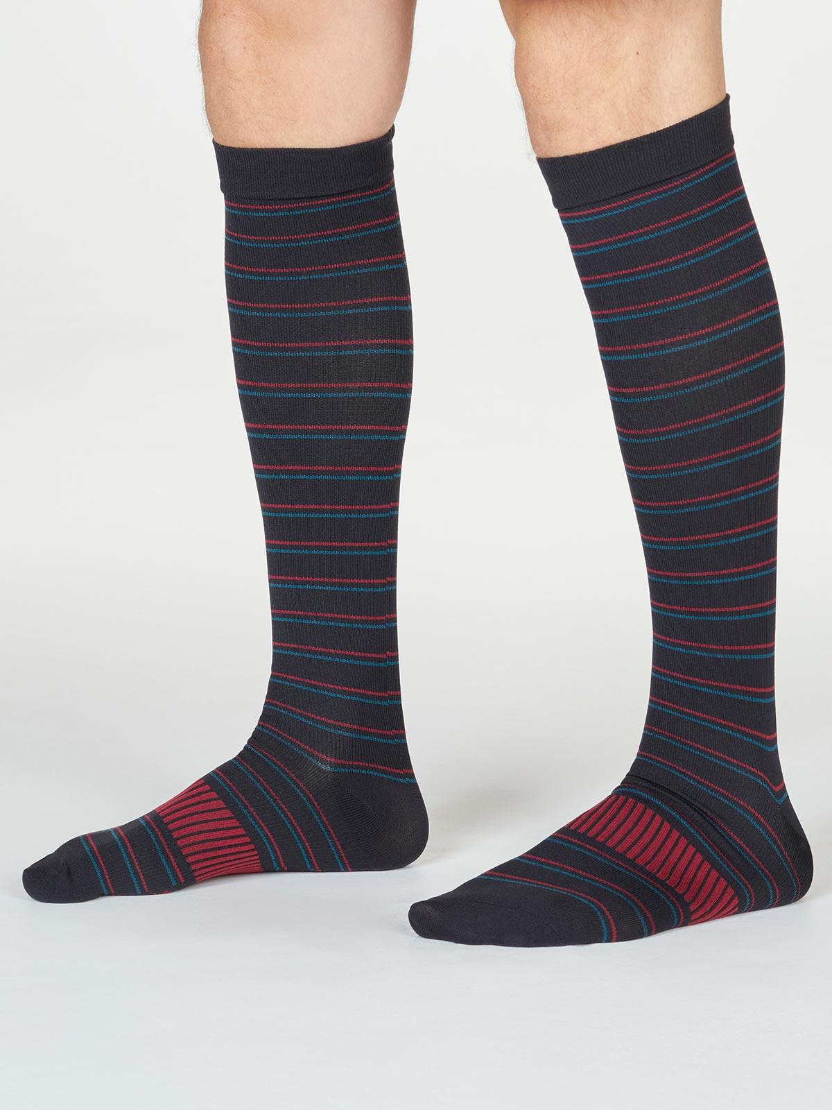PERRY STRIPE FLIGHT SOCKS - WINE RED - Flockneti