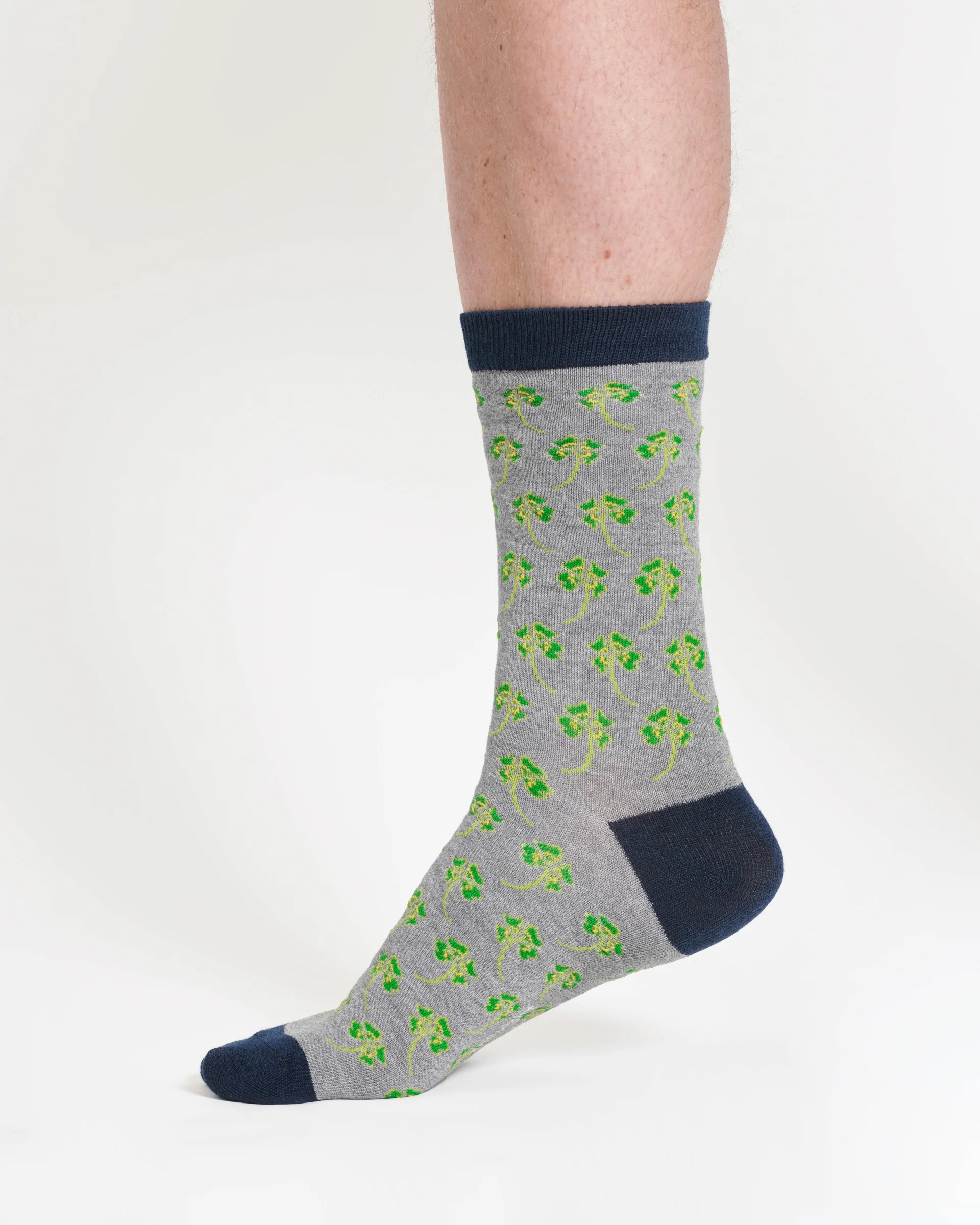 Mens Good Luck Bamboo 3 Pack of Socks - Green/Navy/Grey - Flockneti
