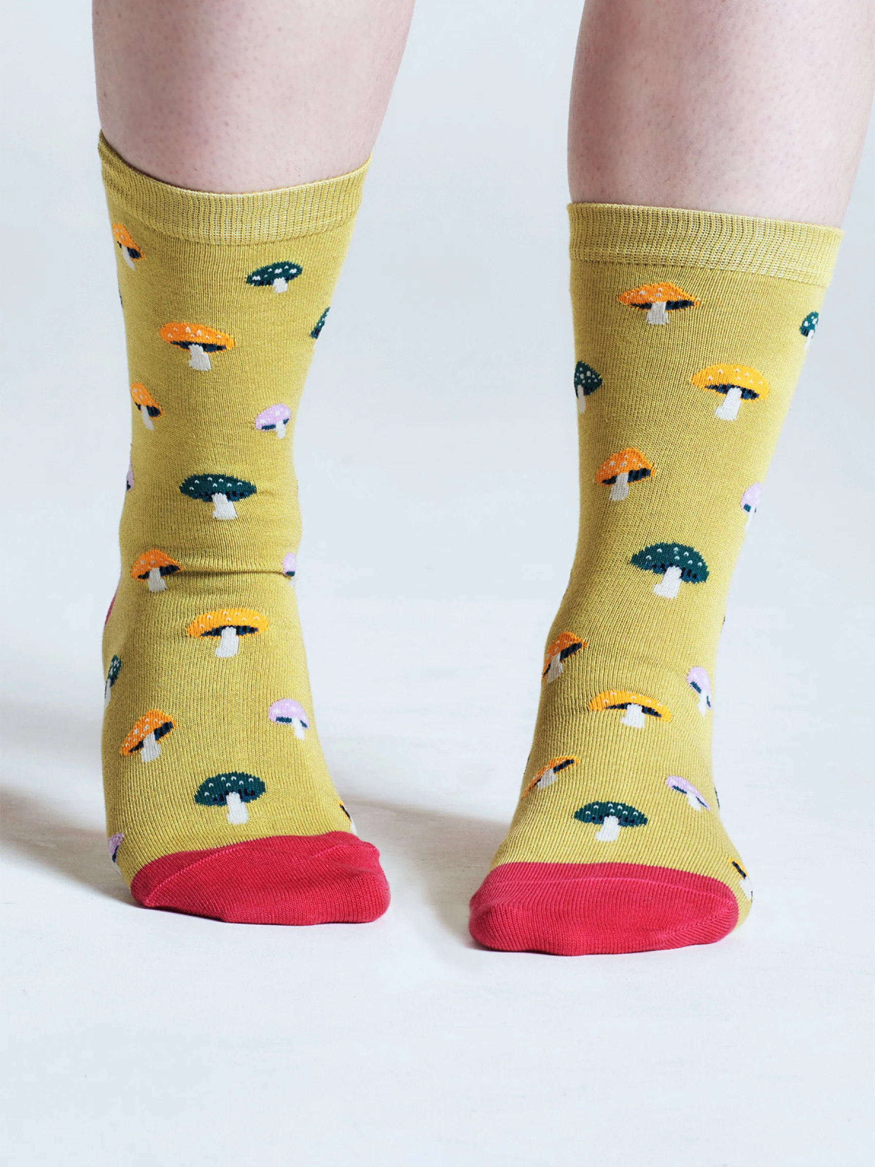 Valeriana Mushroom Bamboo Socks - Sage Green - Flockneti