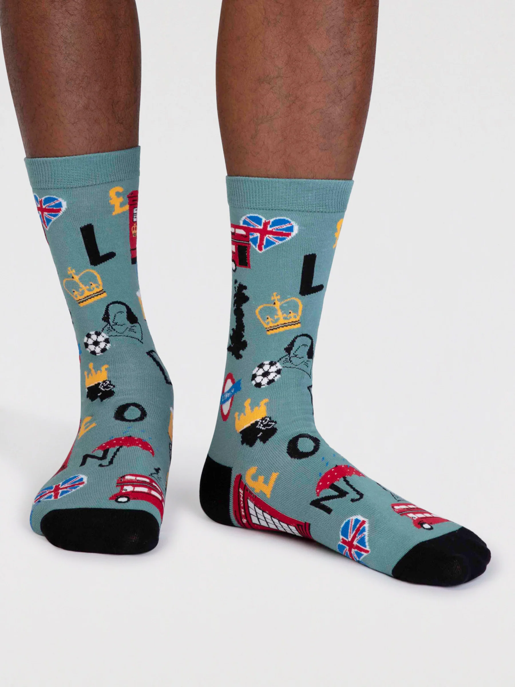 Will Men's Organic Cotton London Socks - Lagoon Green - Flockneti