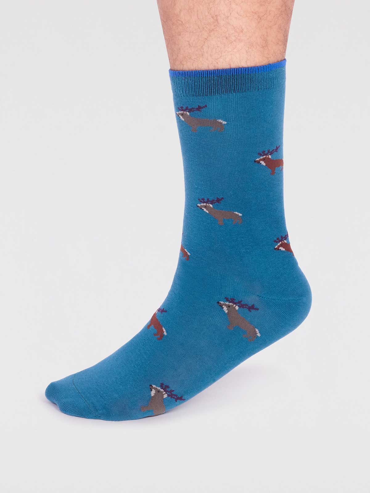 Jamal Organic Cotton Animal Socks - Teal Blue - Flockneti